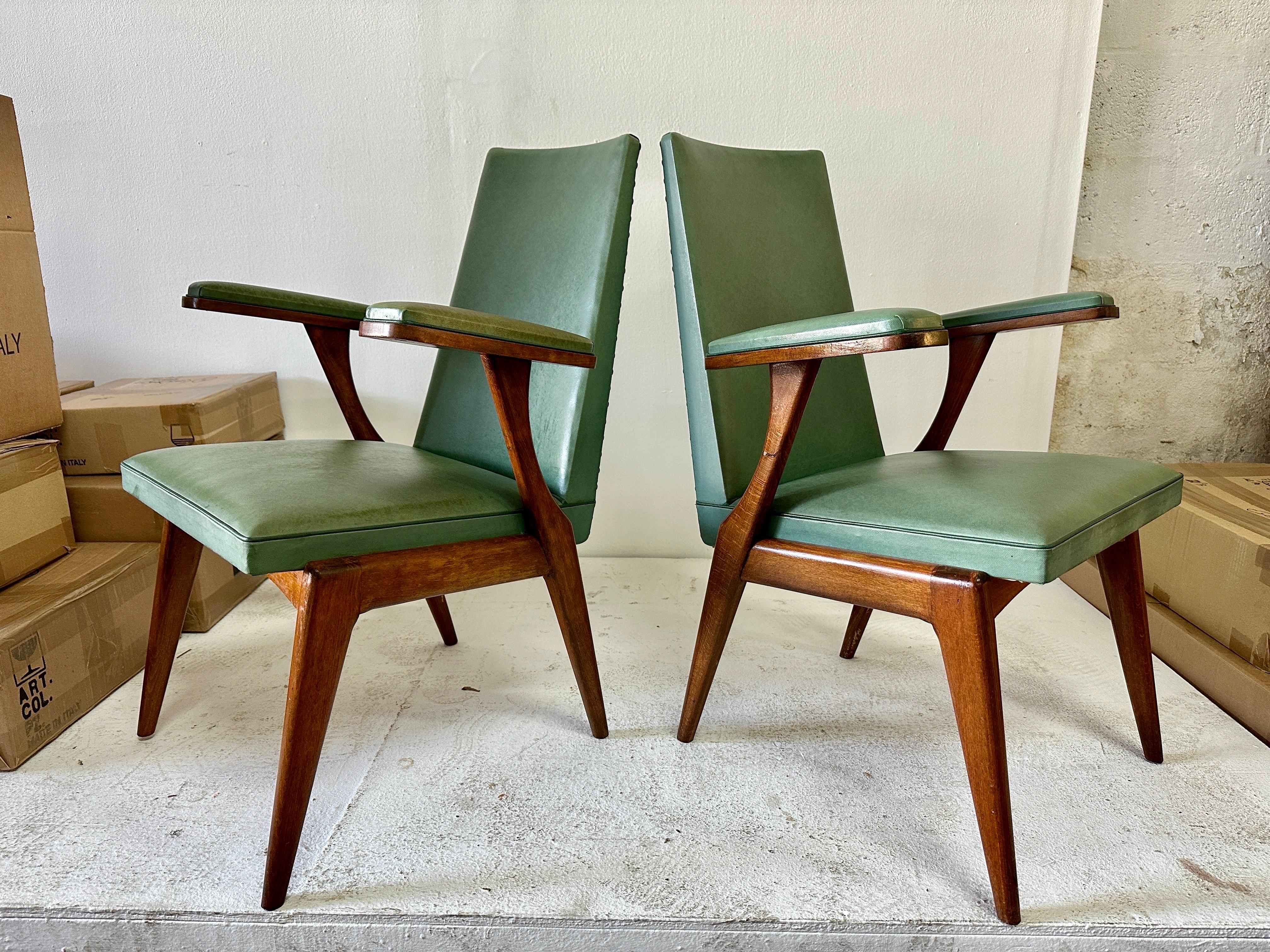 Exceptional Pair of Sculptural French Walnut Chairs, Pair 9
