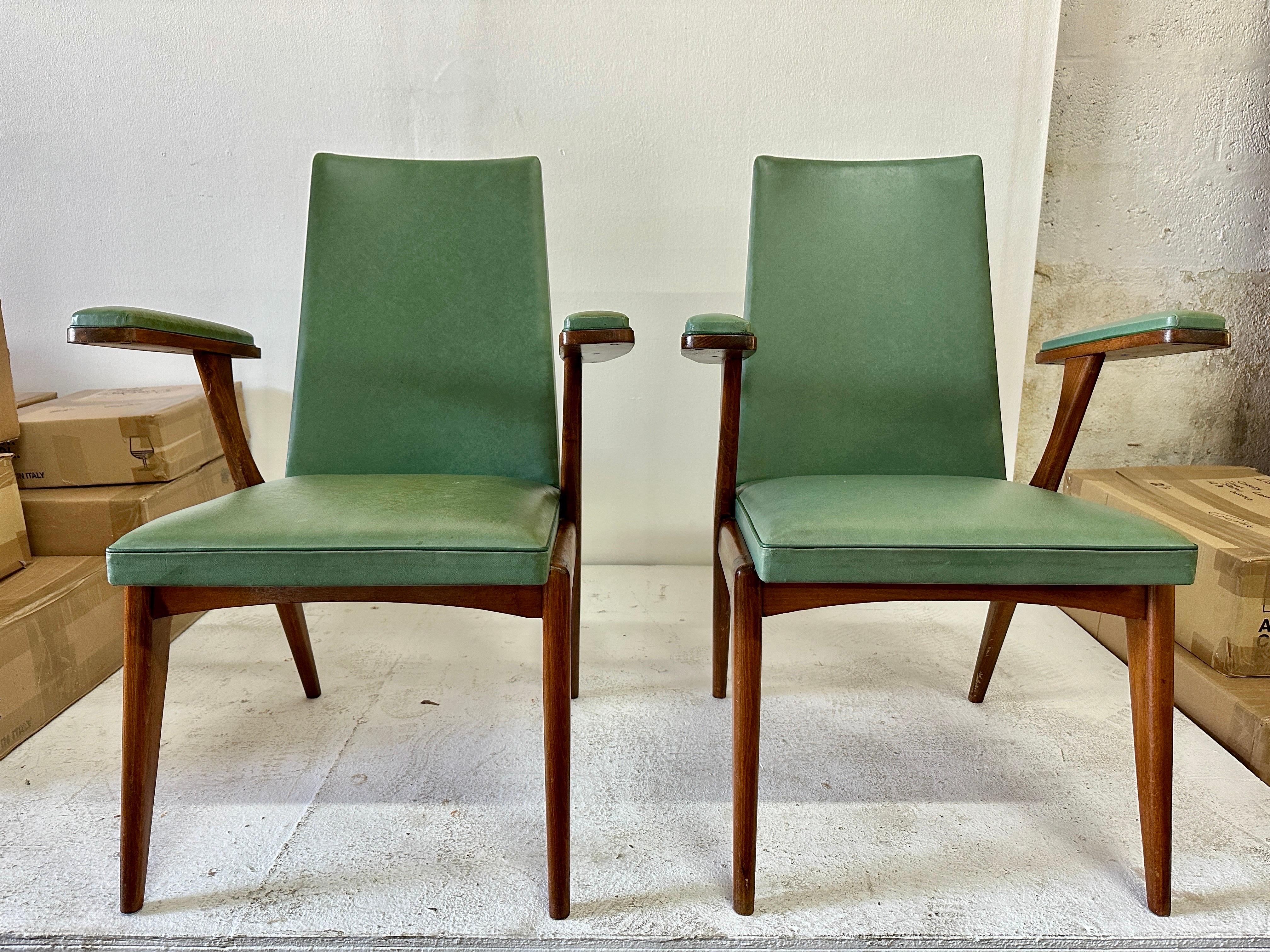 Exceptional Pair of Sculptural French Walnut Chairs, Pair 2
