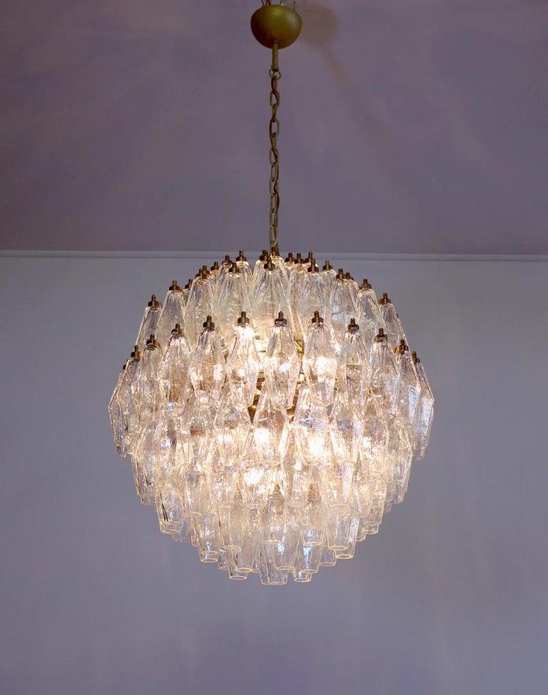 Exceptional Pair of Spherical Poliedri Chandeliers Murano For Sale 6