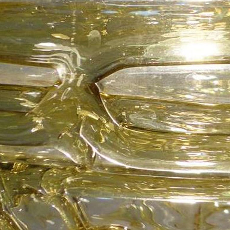 Mid-Century Modern Exceptional Pair of Xl Murano Glass Pendant Lights Venini Style