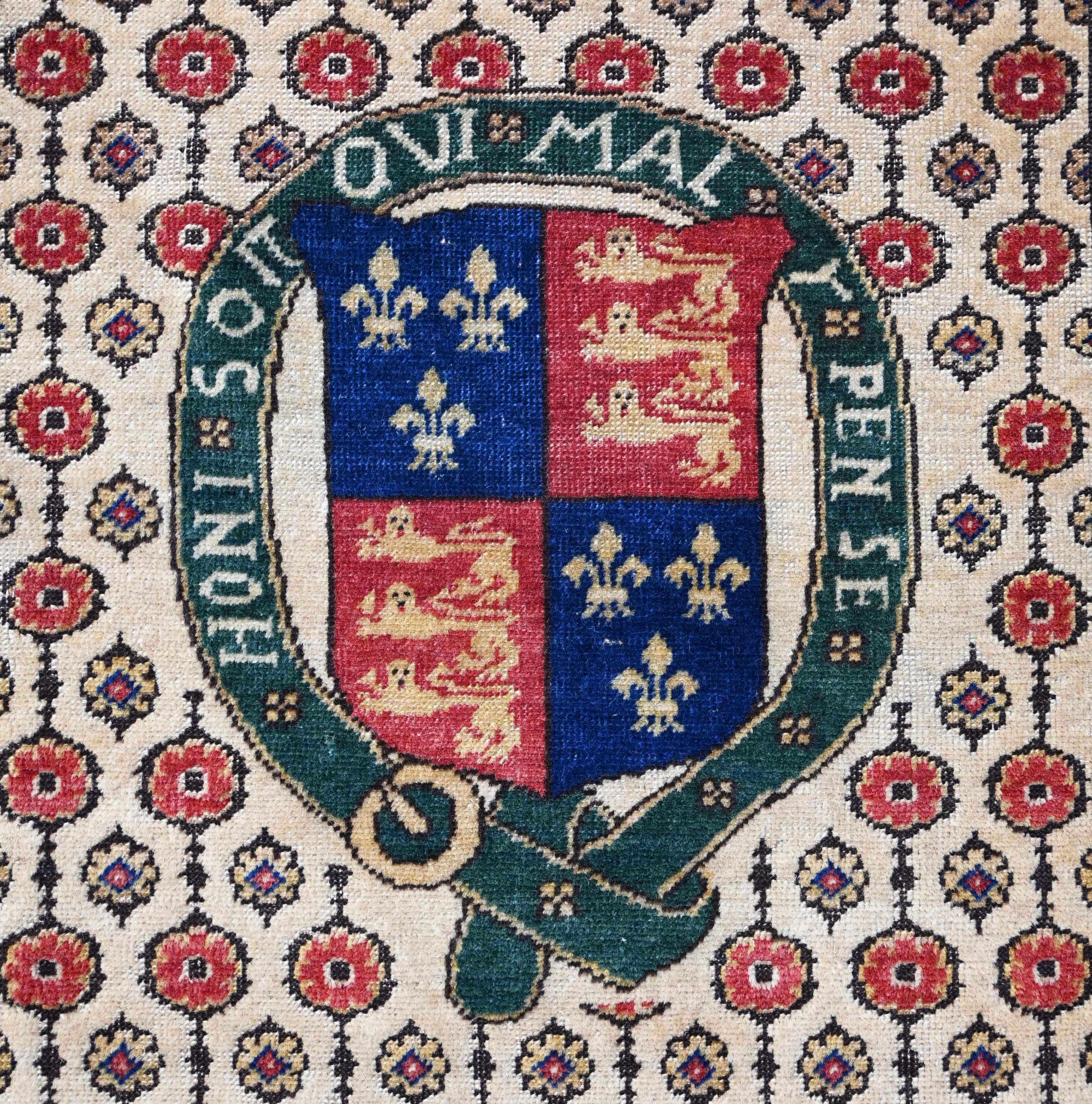 19th Century Exceptional Palace Carpet - British Royal important Order, Hand-woven  - N 1571 For Sale