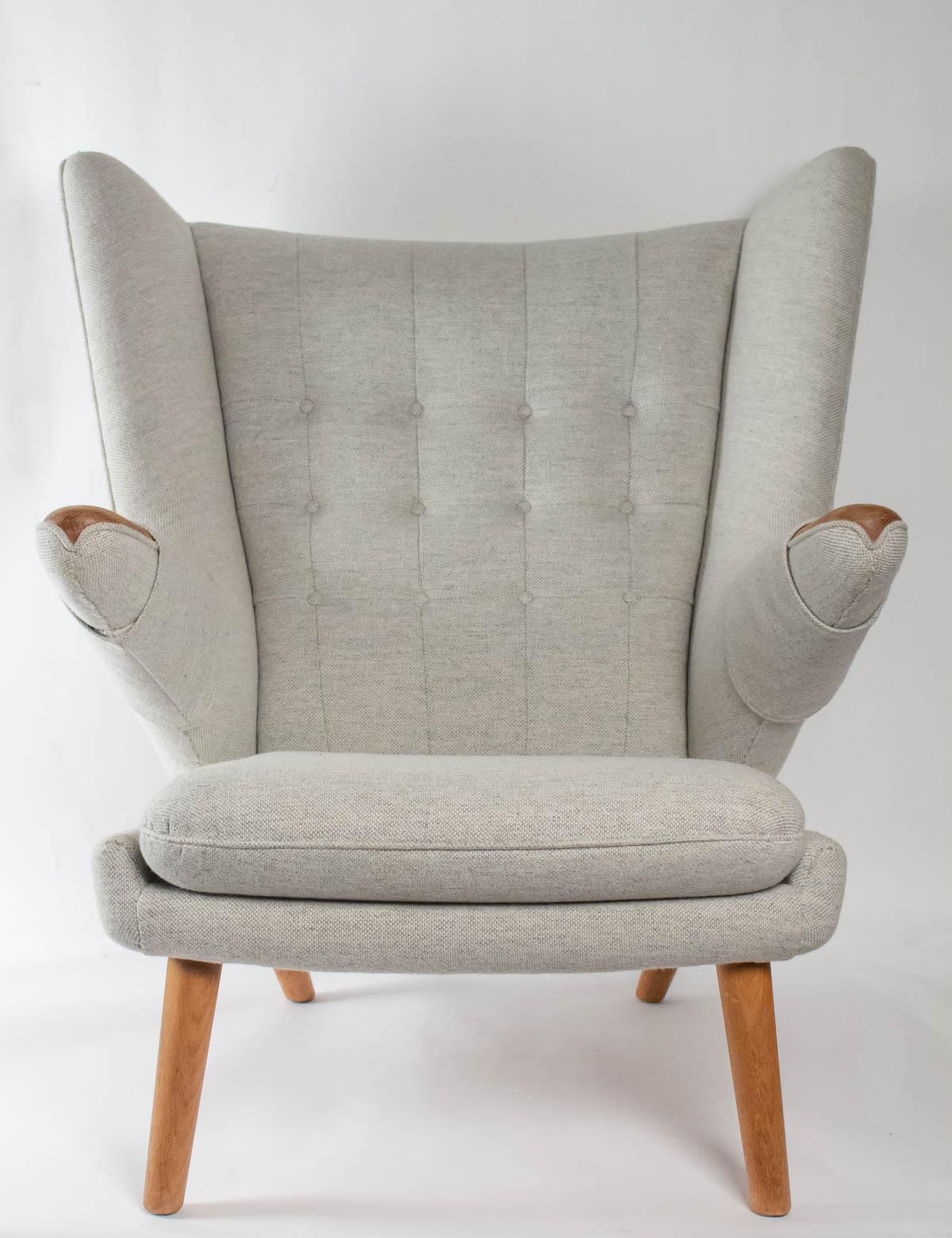 Exceptional Papa Bear Armchair with Matching Ottoman, Denmark, Hans Wegner, 1955 7