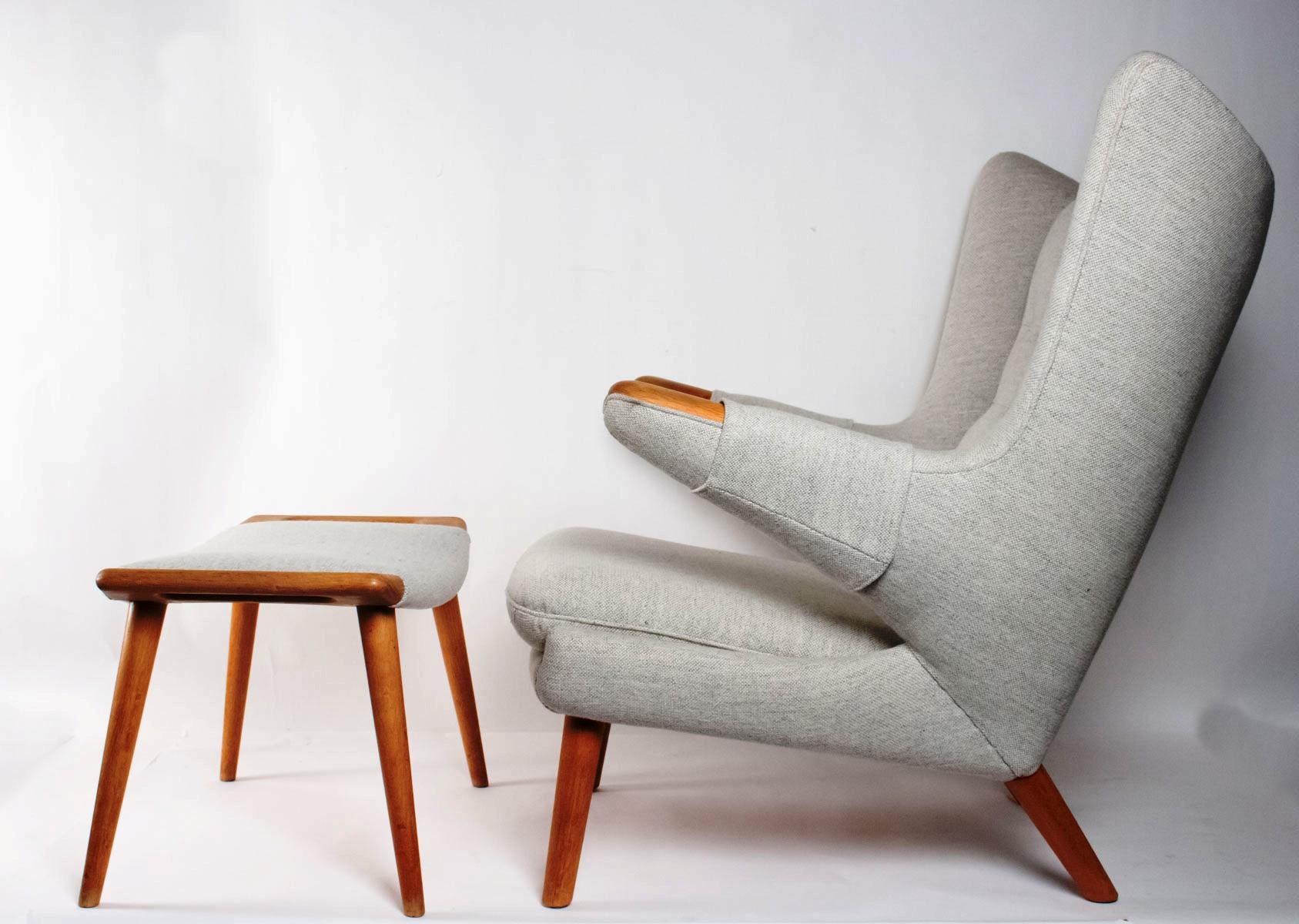 Exceptional Papa Bear Armchair with Matching Ottoman, Denmark, Hans Wegner, 1955 3