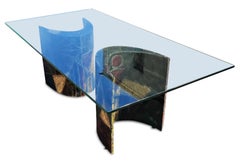 Exceptionnelle table à manger brutaliste soudée Paul Evans pour Directional Modèle PE24