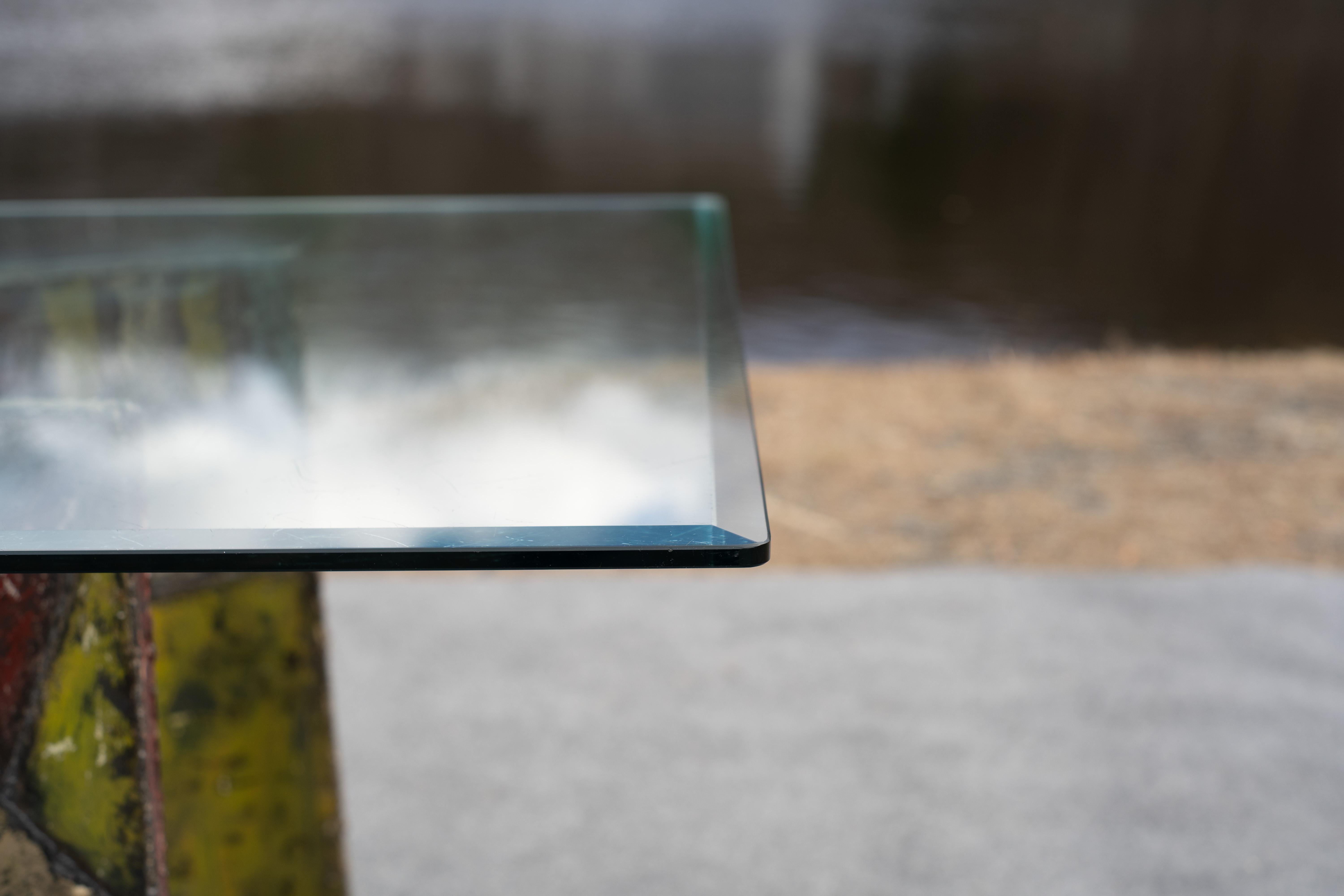 Laiton Exceptionnelle table à manger brutaliste soudée Paul Evans pour Directional Modèle PE24 en vente