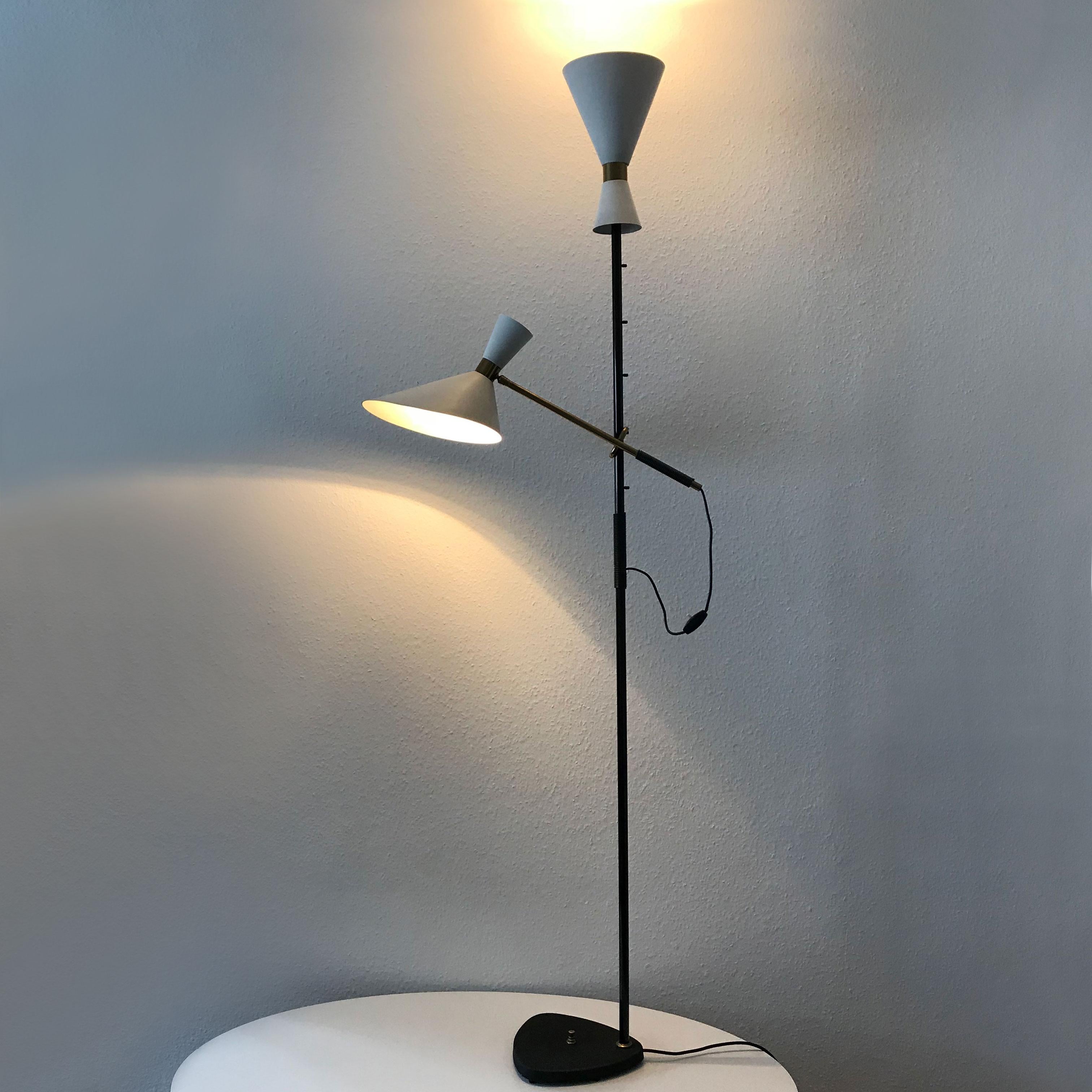 Mid-20th Century Exceptional Pelikan Floor Lamp by Julius Theodor for J.T. Kalmar, Austria, 1950s