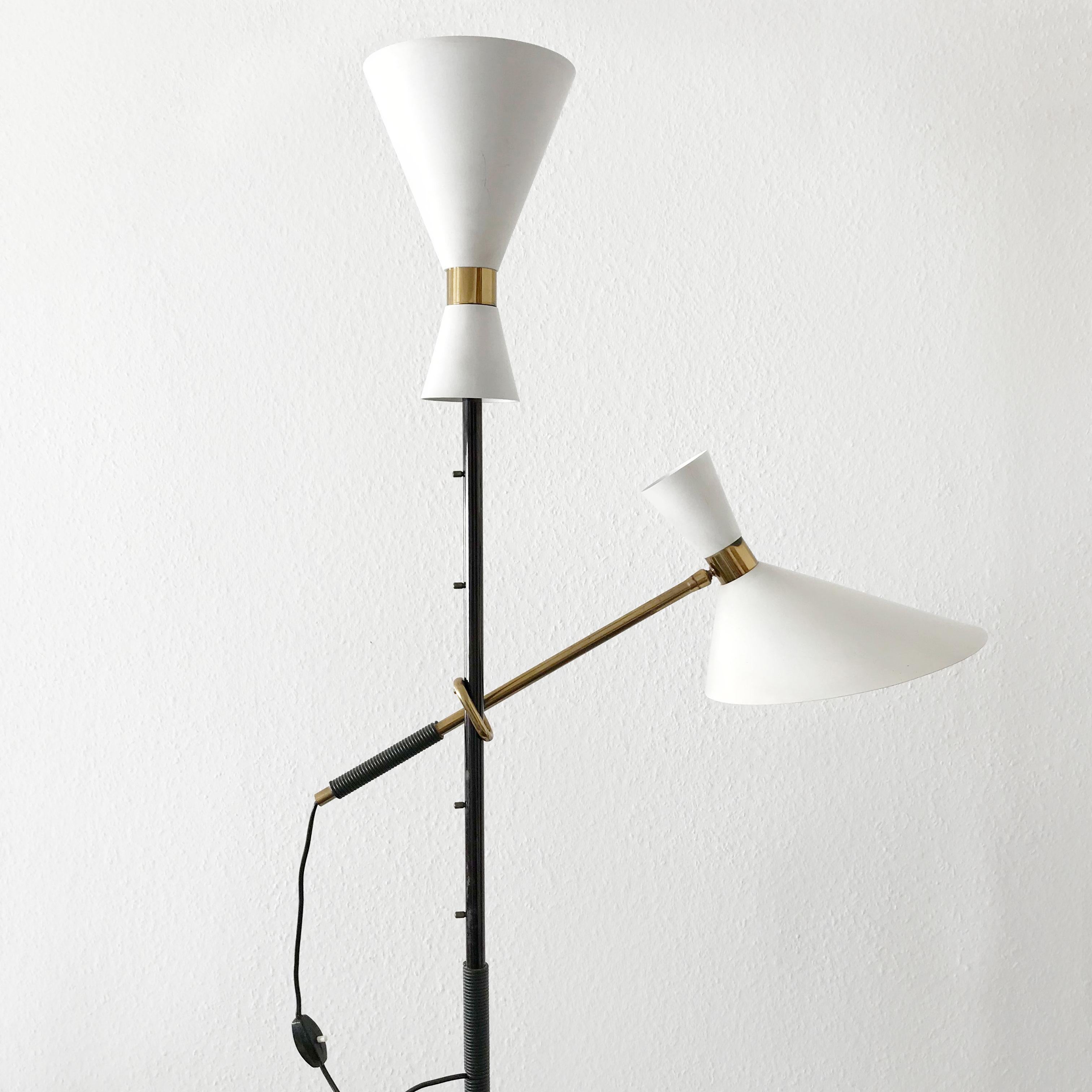 Exceptional Pelikan Floor Lamp by Julius Theodor for J.T. Kalmar, Austria, 1950s 1