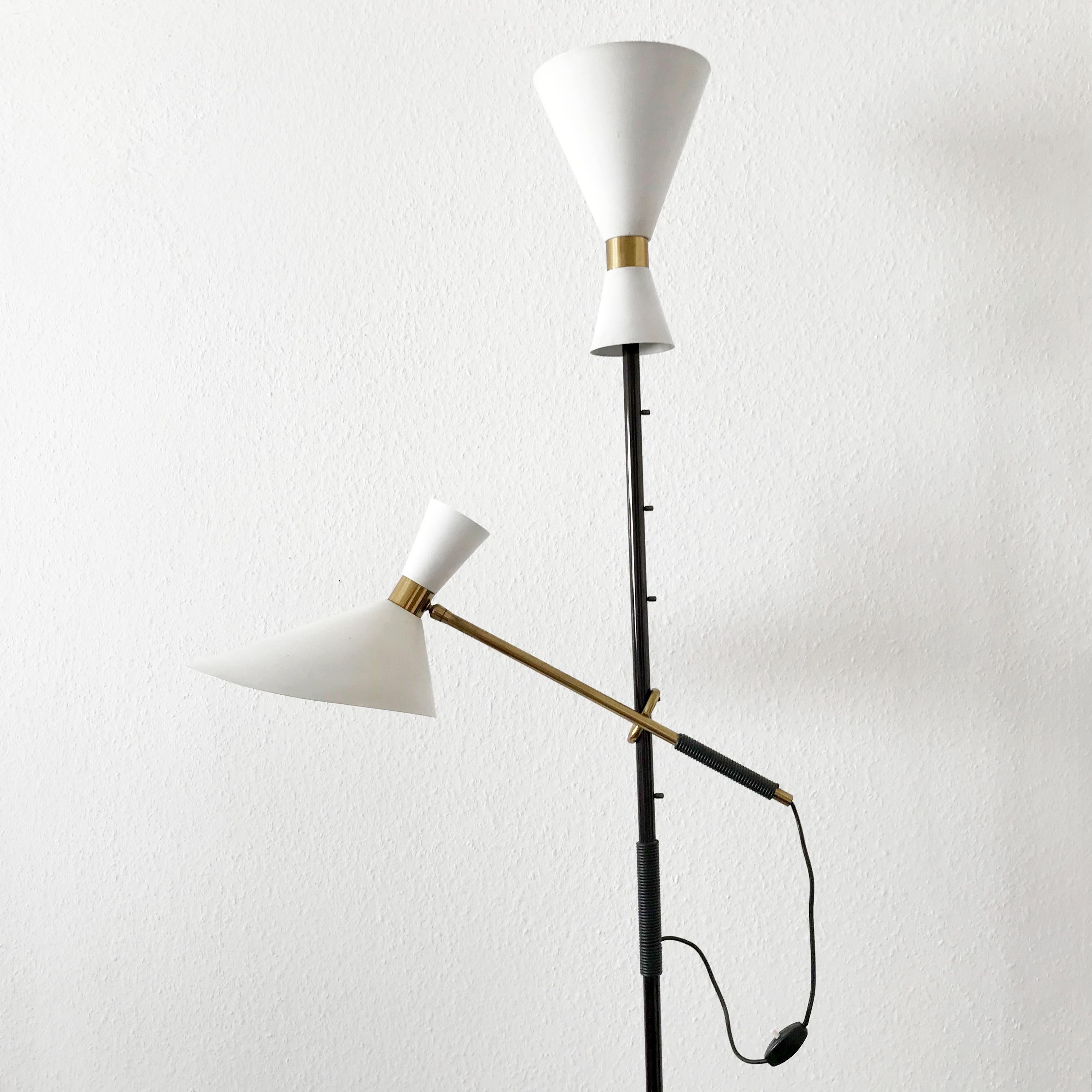 Austrian Exceptional Pelikan Floor Lamp by Julius Theodor for J.T. Kalmar, Austria, 1950s
