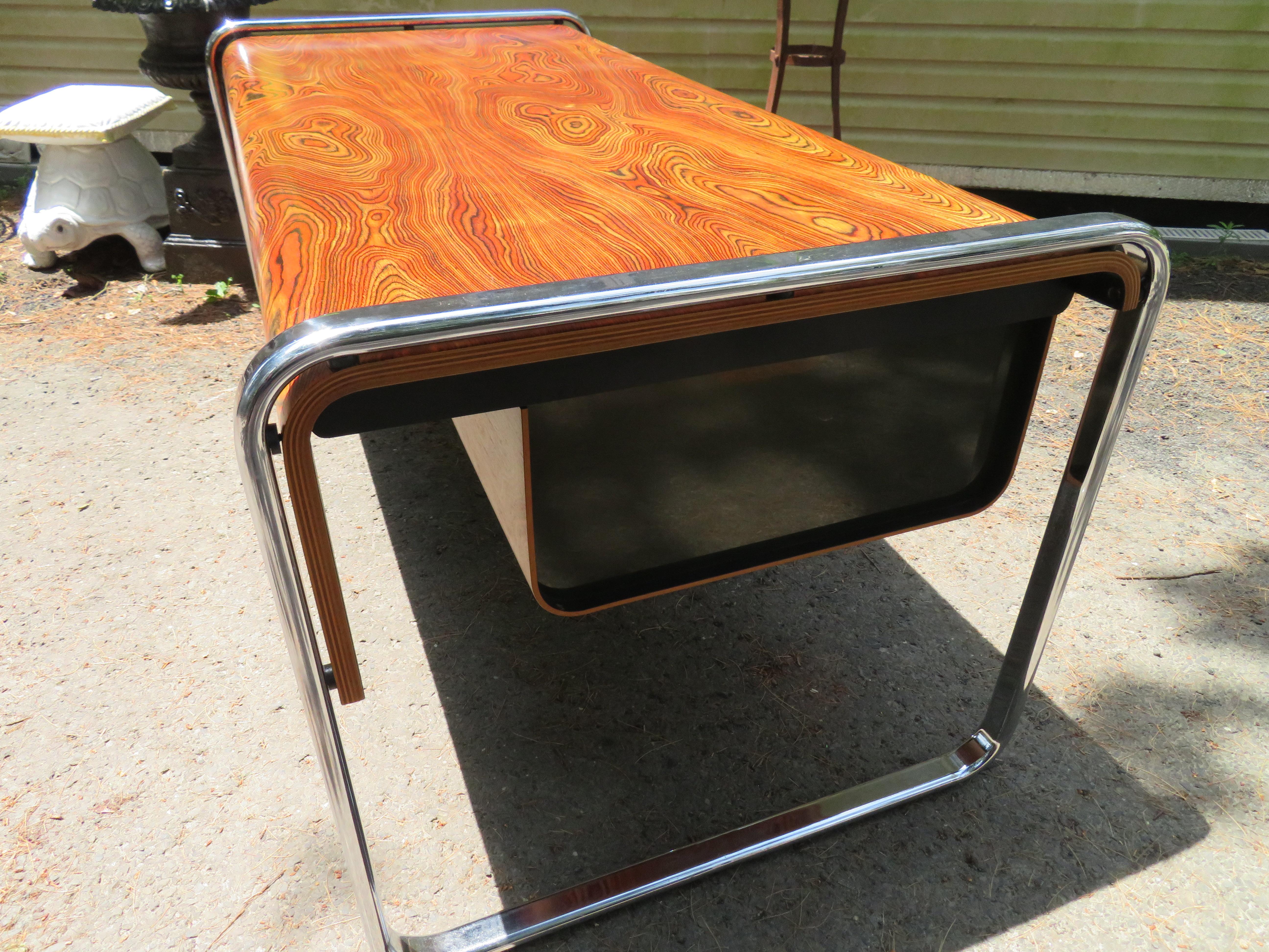 Late 20th Century Exceptional Peter Protzman African Zebrawood Desk Herman Miller Midcentury