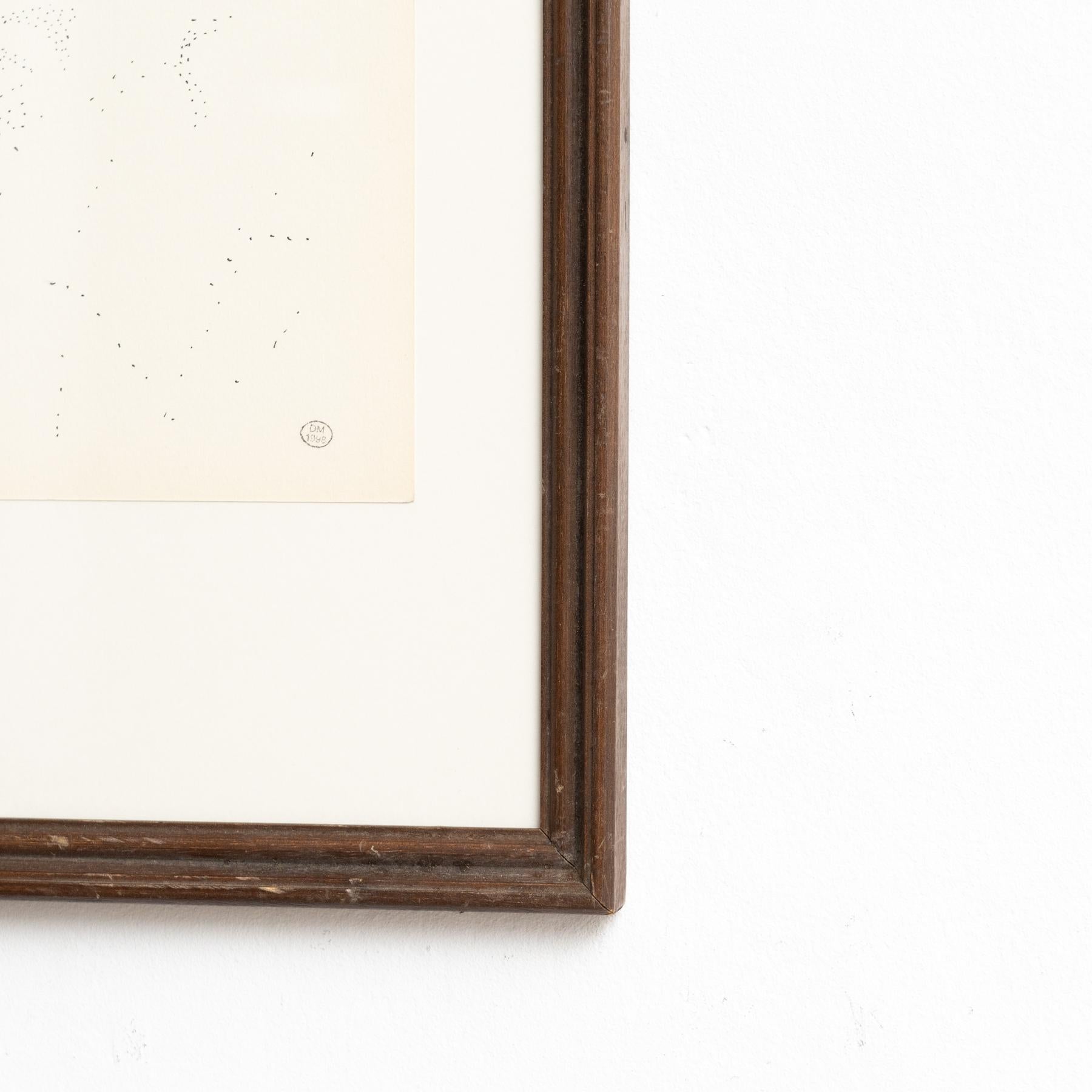 Außergewöhnliche pointillistische Zeichnung von Dora Maar, um 1960 im Angebot 3