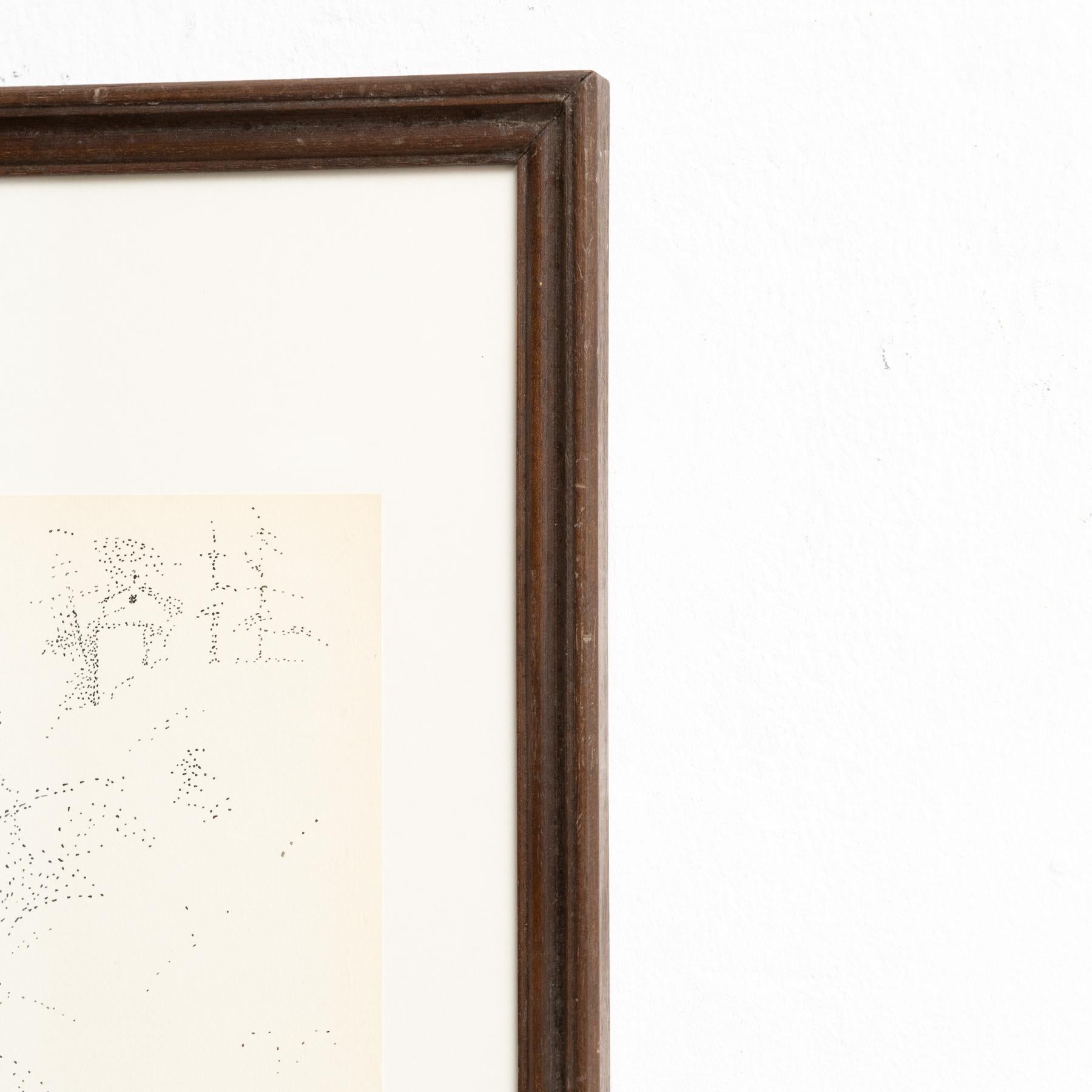 Außergewöhnliche pointillistische Zeichnung von Dora Maar, um 1960 im Angebot 4