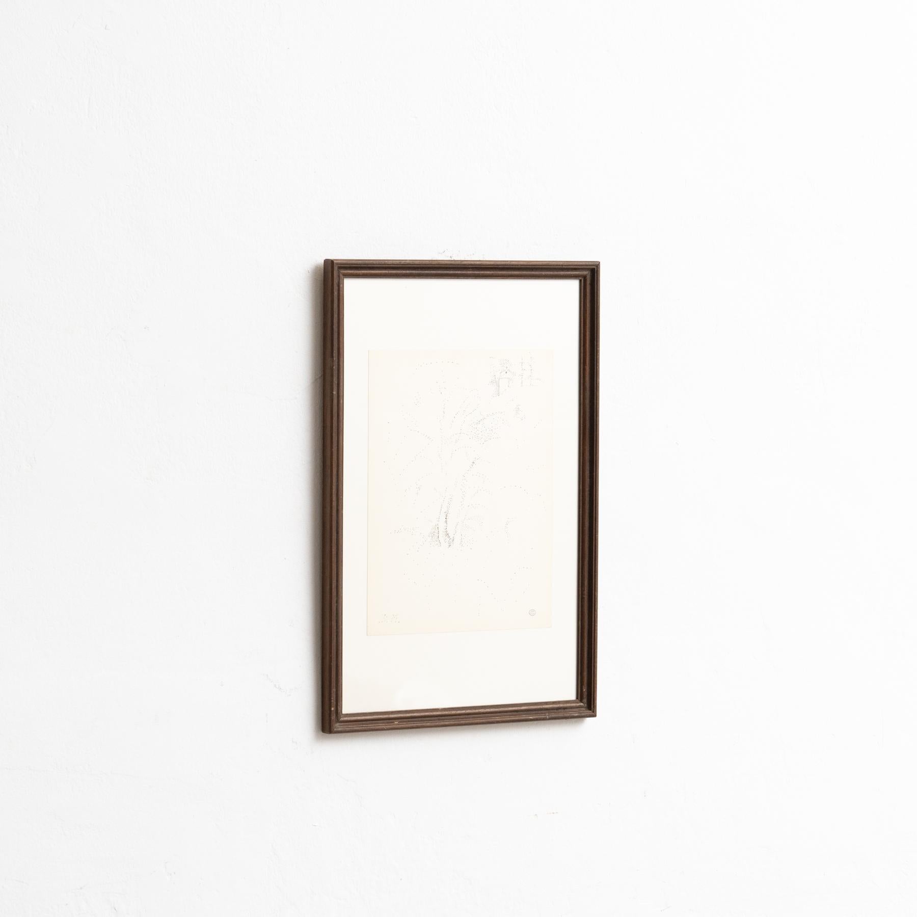 French Exceptional Pointillist Drawing by Dora Maar, circa 1960 For Sale