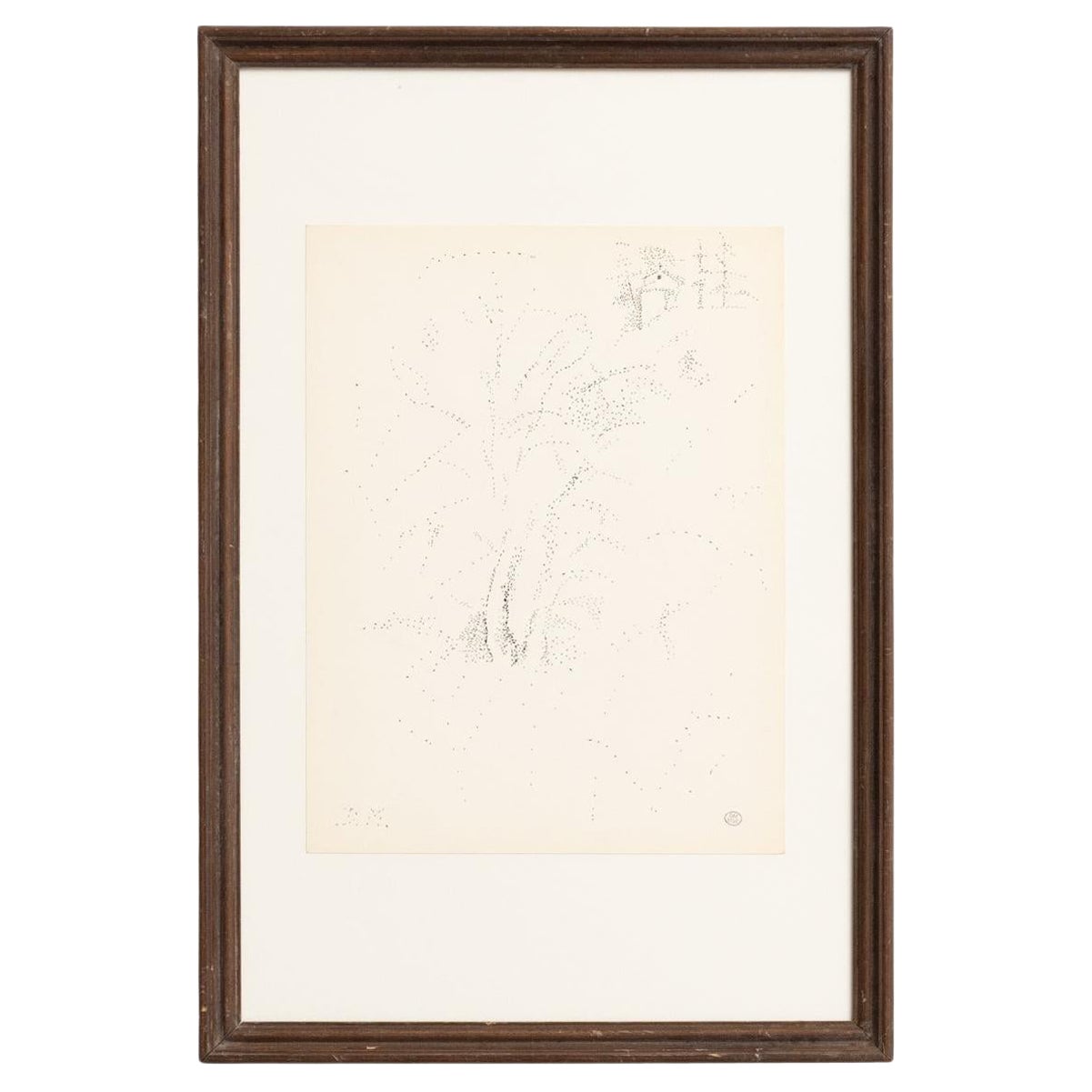 Exceptional Pointillist Drawing by Dora Maar, circa 1960 For Sale