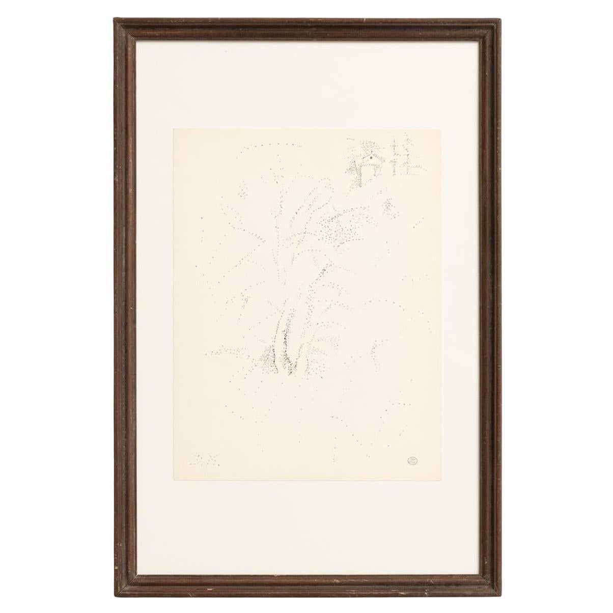 Exceptional Pointillist Drawing by Dora Maar, circa 1960 For Sale
