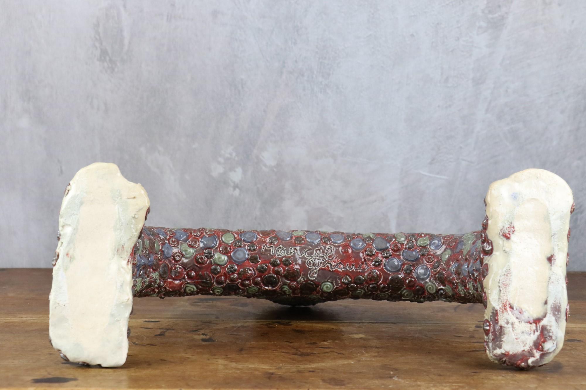 Exceptionnel poteau totem en céramique émaillée polychrome de Marcel Giraud, Vallauris en vente 4