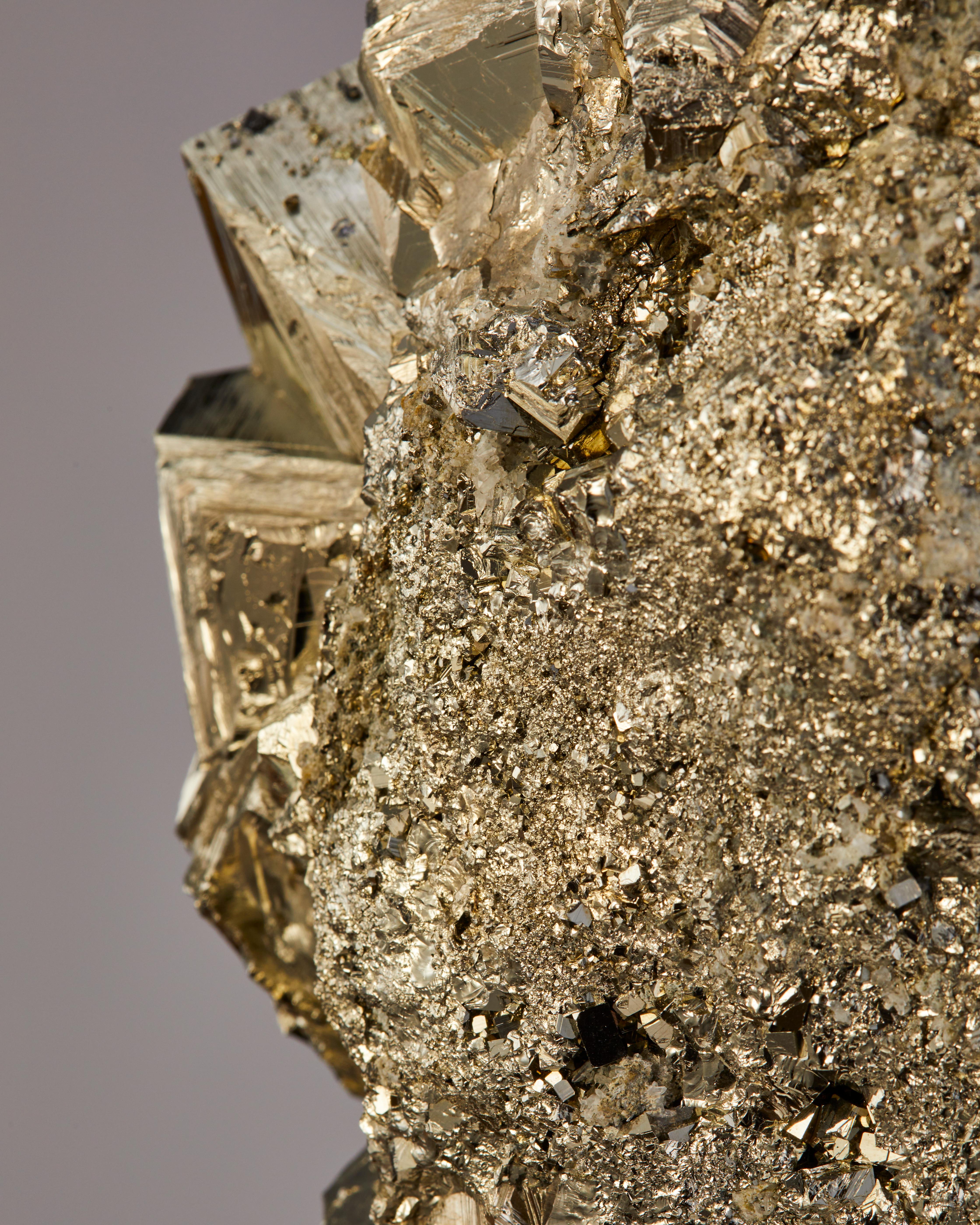 Exceptional Pyrite with calcite For Sale 7