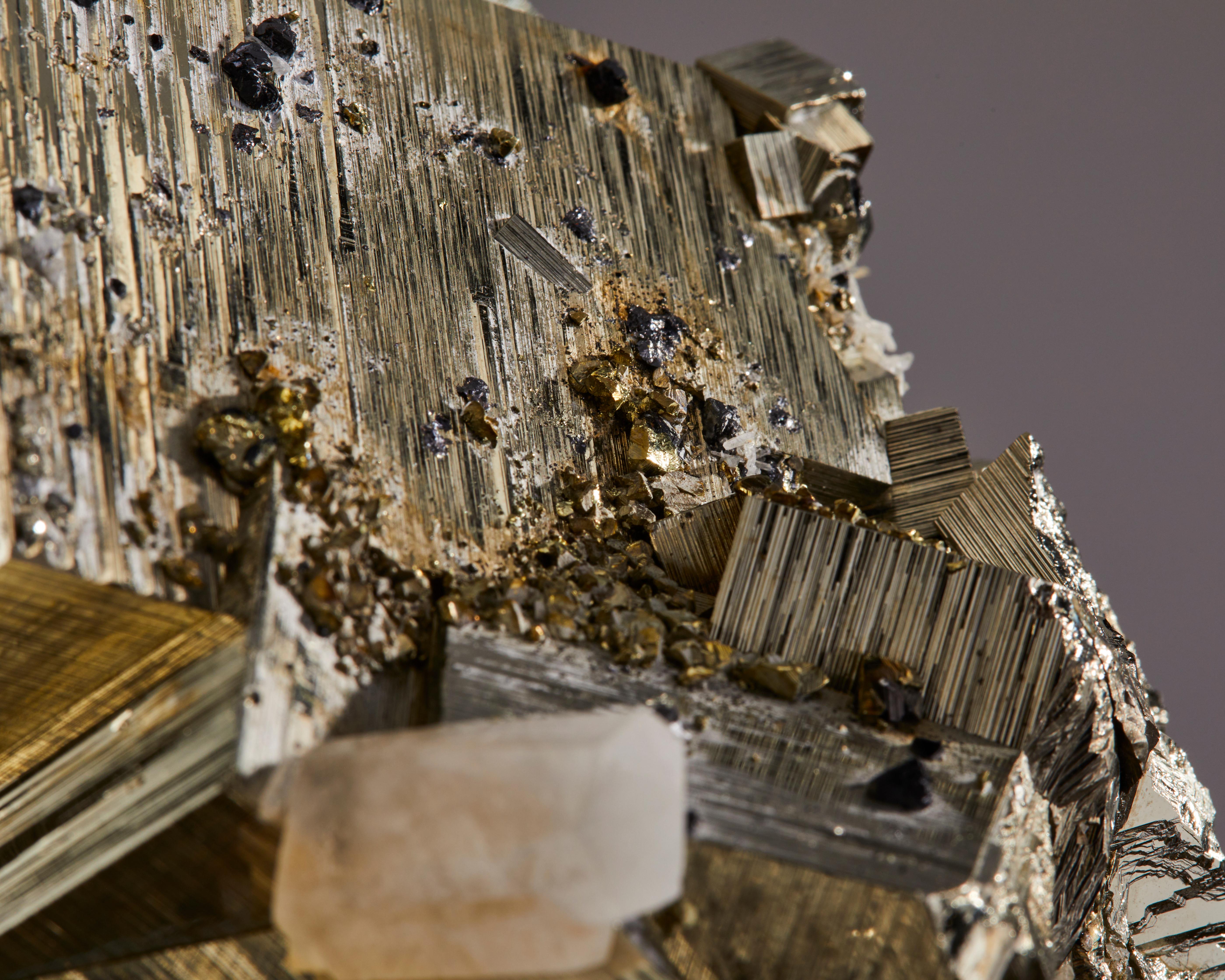 Exceptional Pyrite with calcite For Sale 10