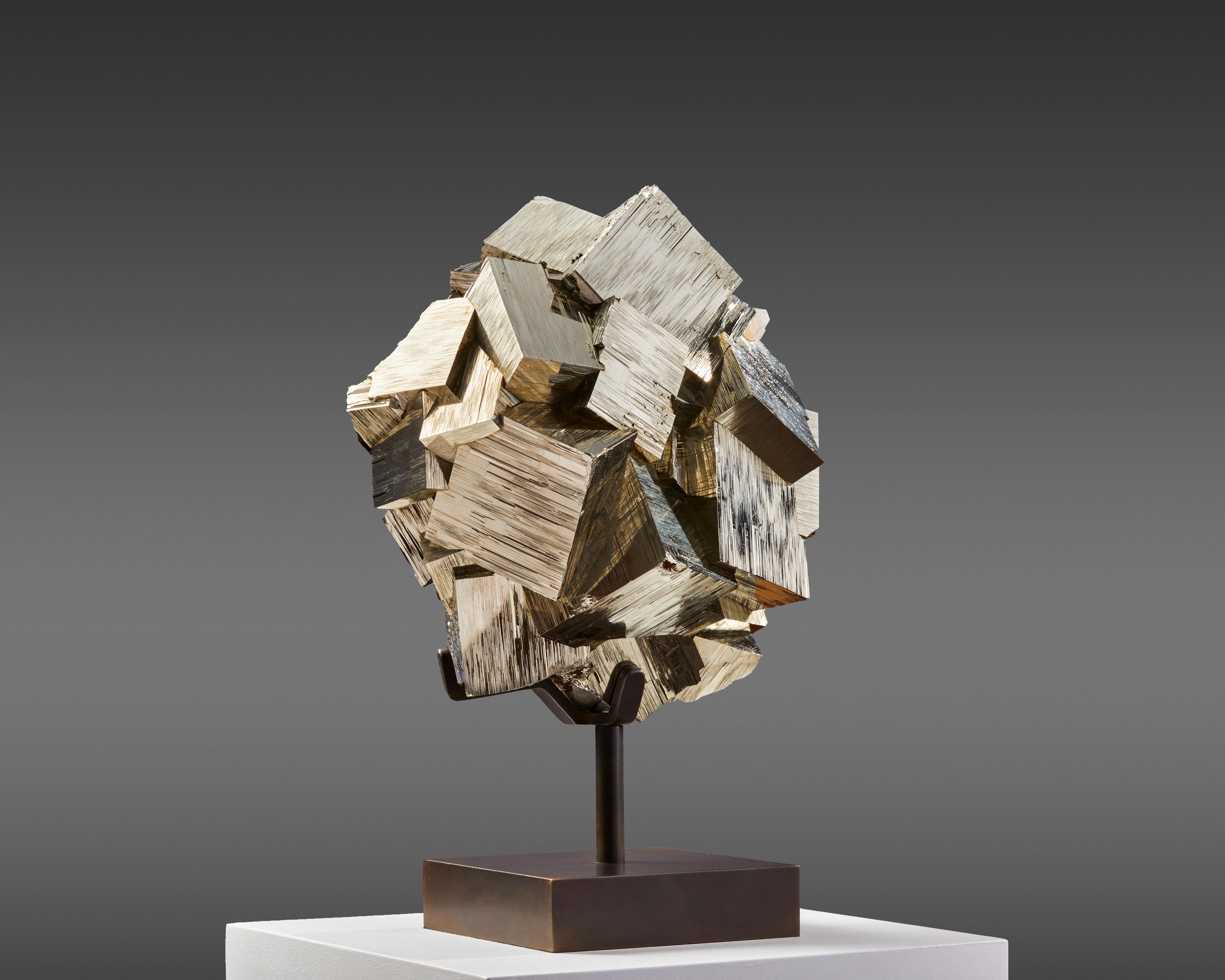 Exceptional Pyrite with calcite In Excellent Condition For Sale In London, GB