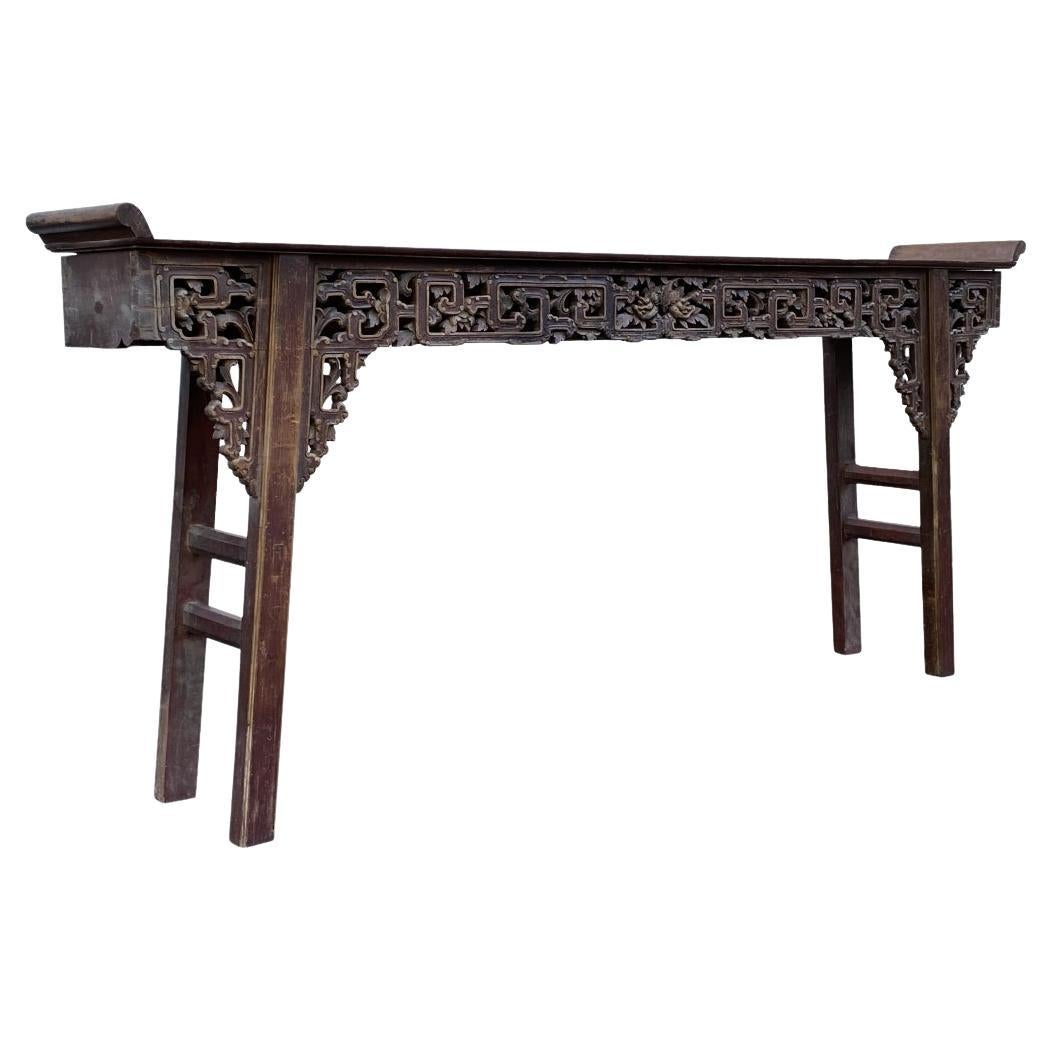 Exceptional Qing Dynasty Carved Chinese Altar Table