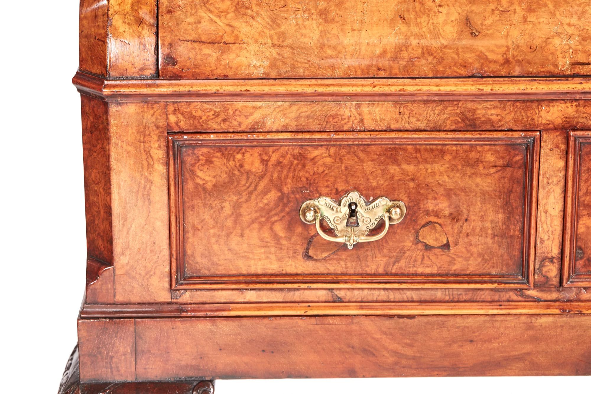Exceptional Quality Antique 19th Century Victorian Burr Walnut Bureau In Excellent Condition For Sale In Suffolk, GB