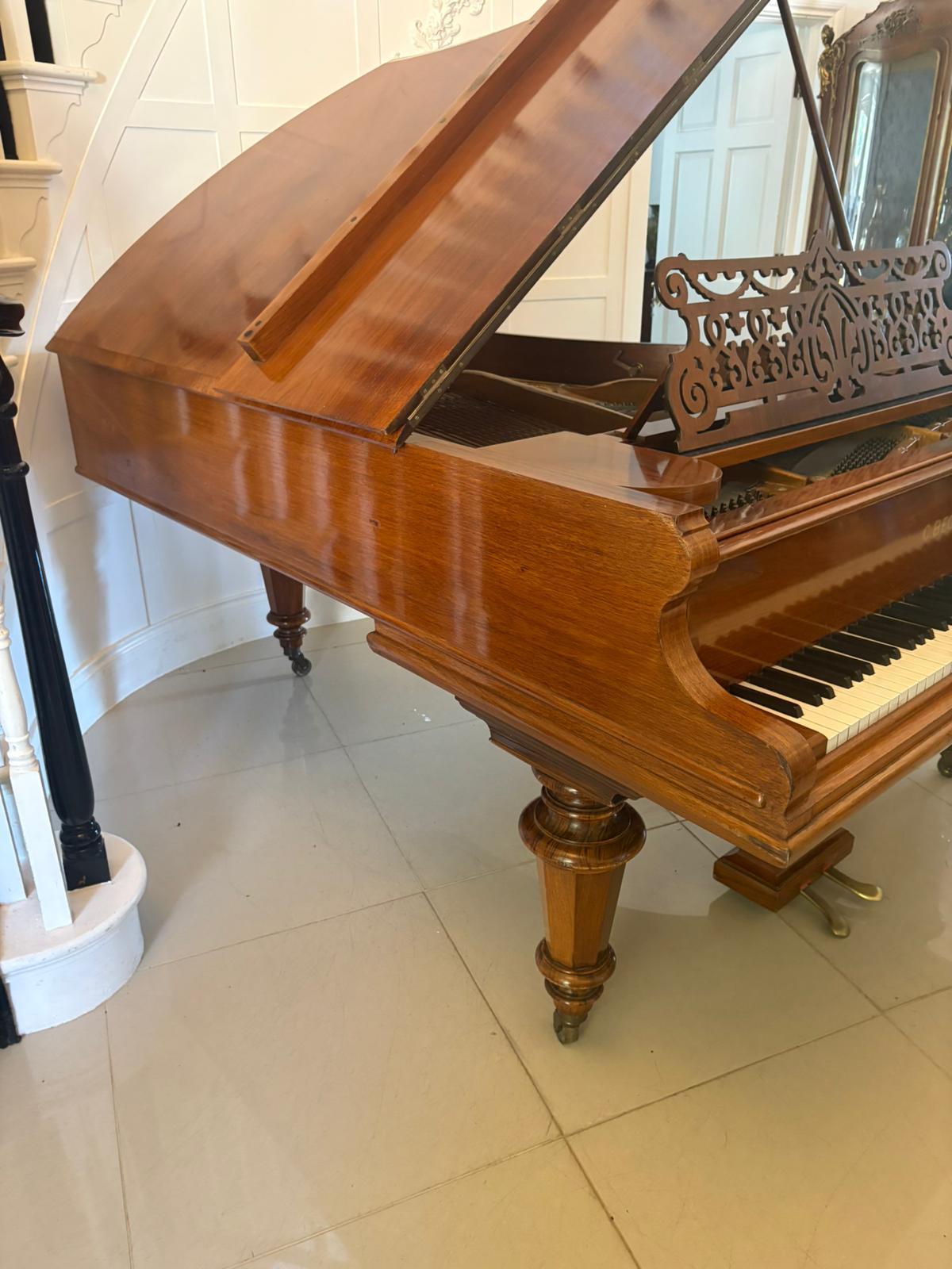 Pianoforte a coda da boudoir in palissandro vittoriano di qualità eccezionale A.I.C. in vendita 9