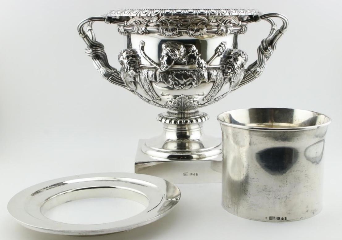 Exceptional Quality Antique English, Sterling Silver Warwick Vase Wine Cooler 6