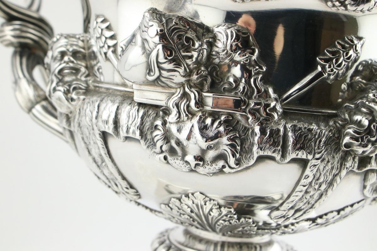 Exceptional Quality Antique English, Sterling Silver Warwick Vase Wine Cooler 14