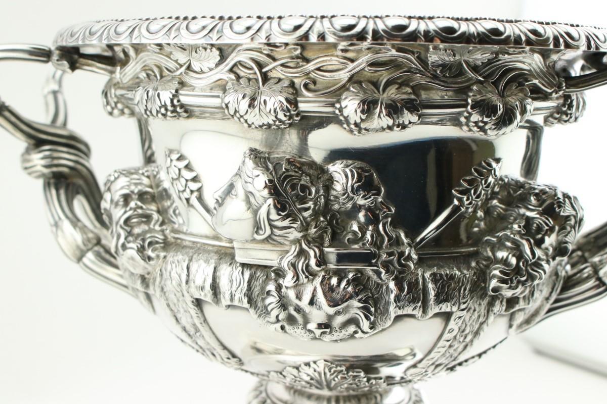 Exceptional Quality Antique English, Sterling Silver Warwick Vase Wine Cooler In Good Condition In New York, NY