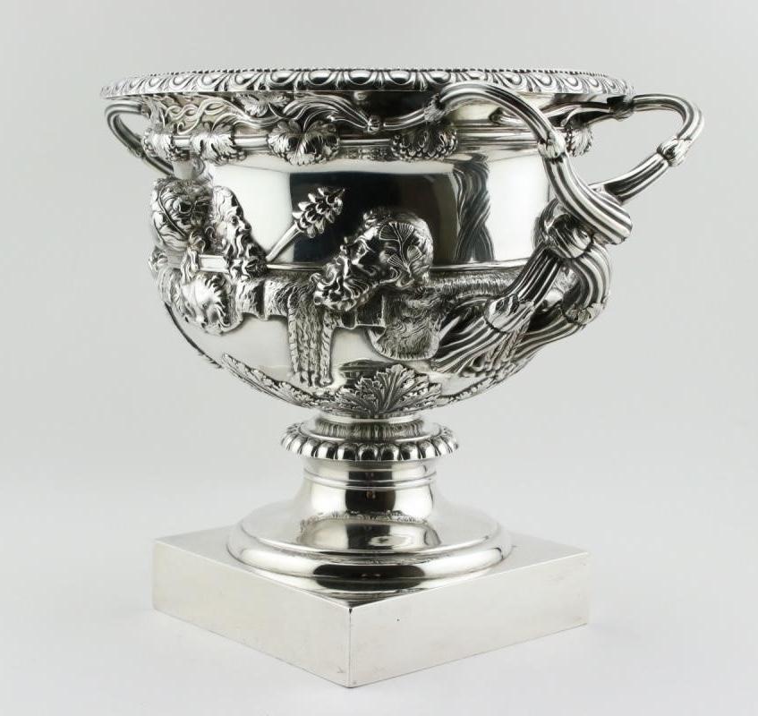 Early 19th Century Exceptional Quality Antique English, Sterling Silver Warwick Vase Wine Cooler
