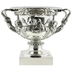 Exceptional Quality Antique English, Sterling Silver Warwick Vase Wine Cooler