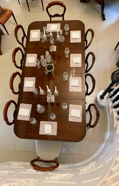 Exceptional Quality Antique Figured Mahogany Triple Pedestal 10/12 Seater