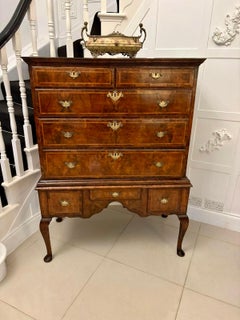 Exceptional Quality Early 18th Century Antique George I Walnut Chest on Stand