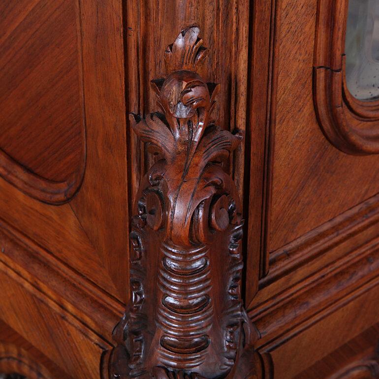 Exceptional Quality French Carved Walnut Louis XV Armoire 1