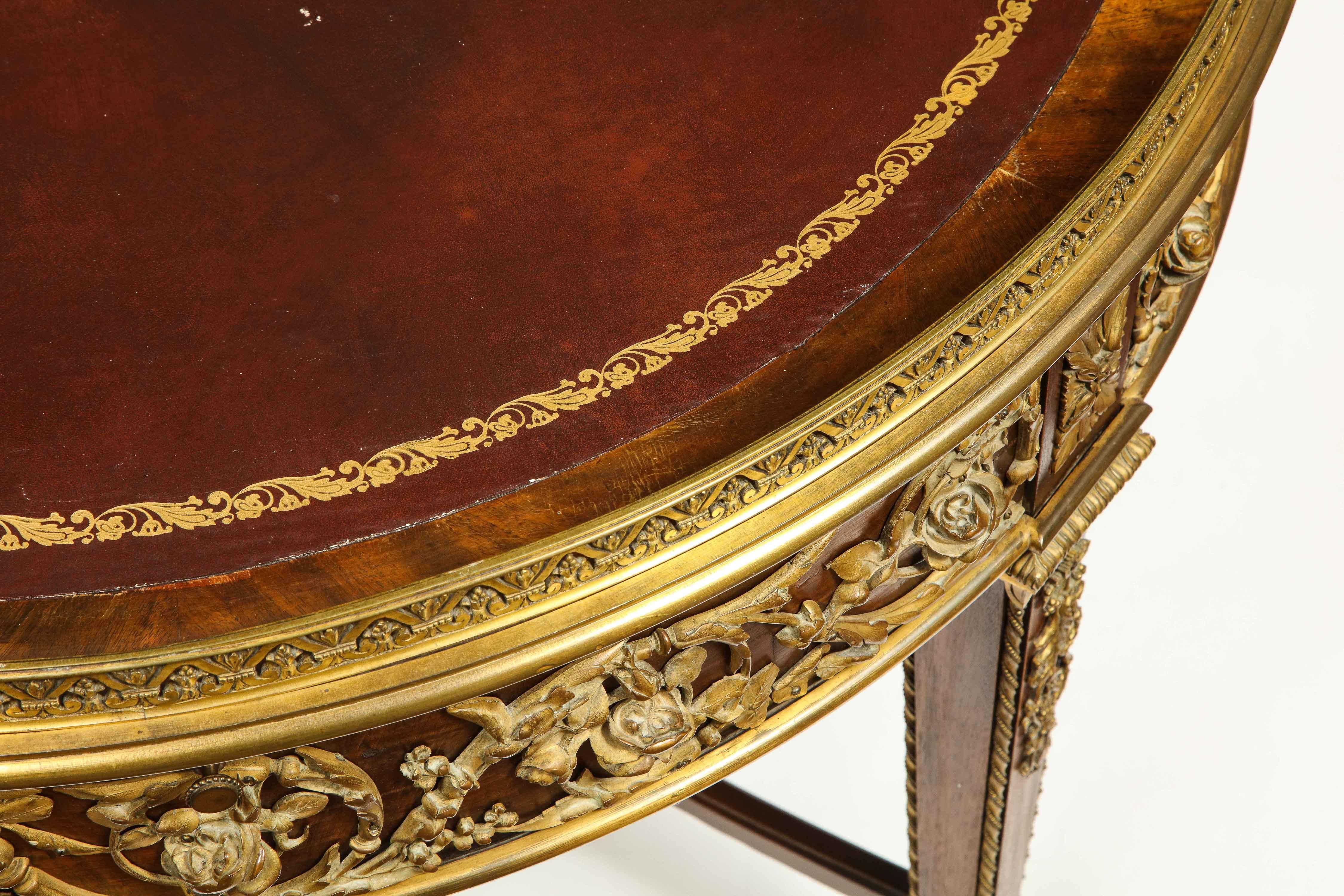 Exceptional Quality French Ormolu-Mounted Mahogany Center Table, Attrib F. Linke 6