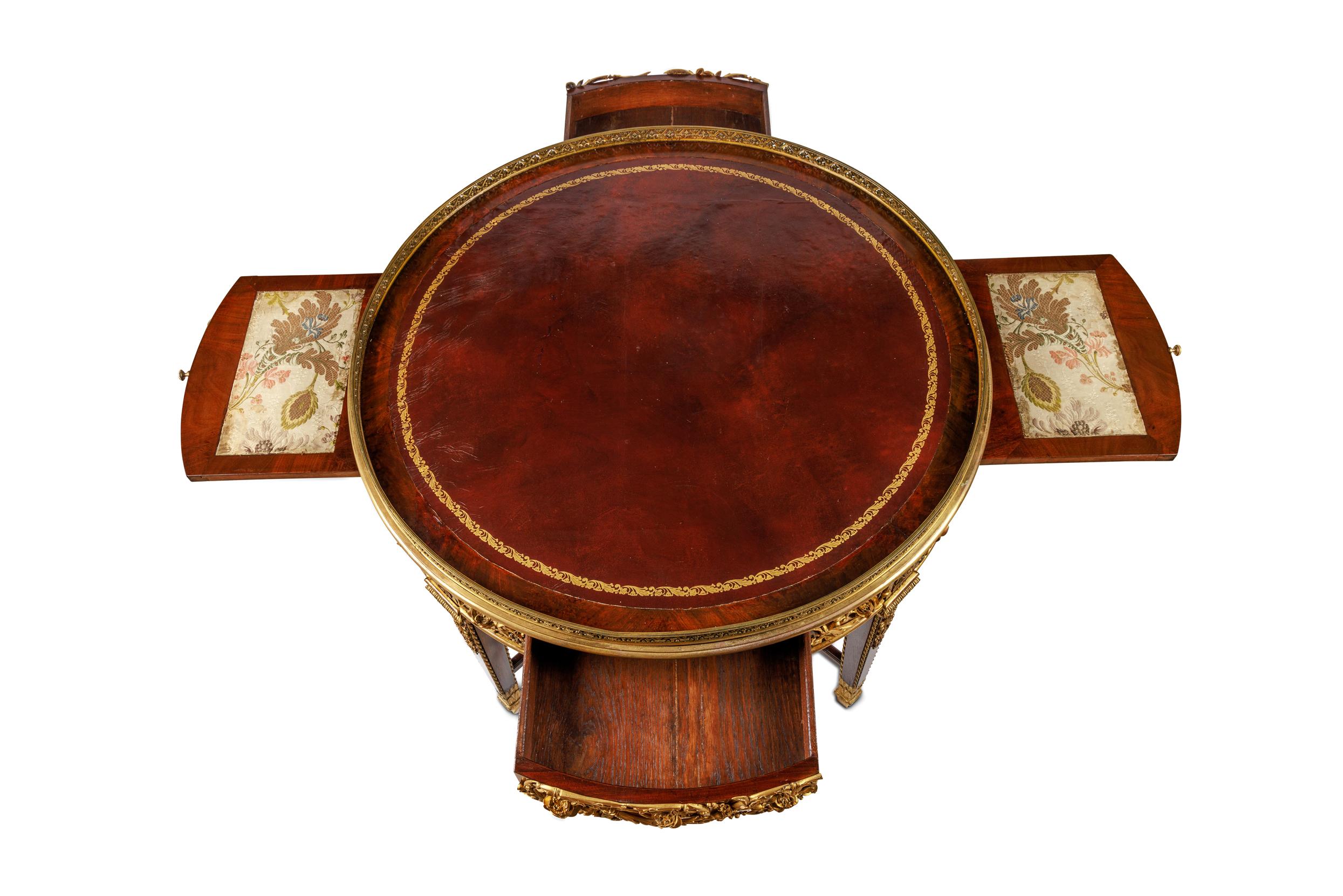 Exceptional Quality French Ormolu-Mounted Mahogany Center Table, Attrib F. Linke For Sale 12