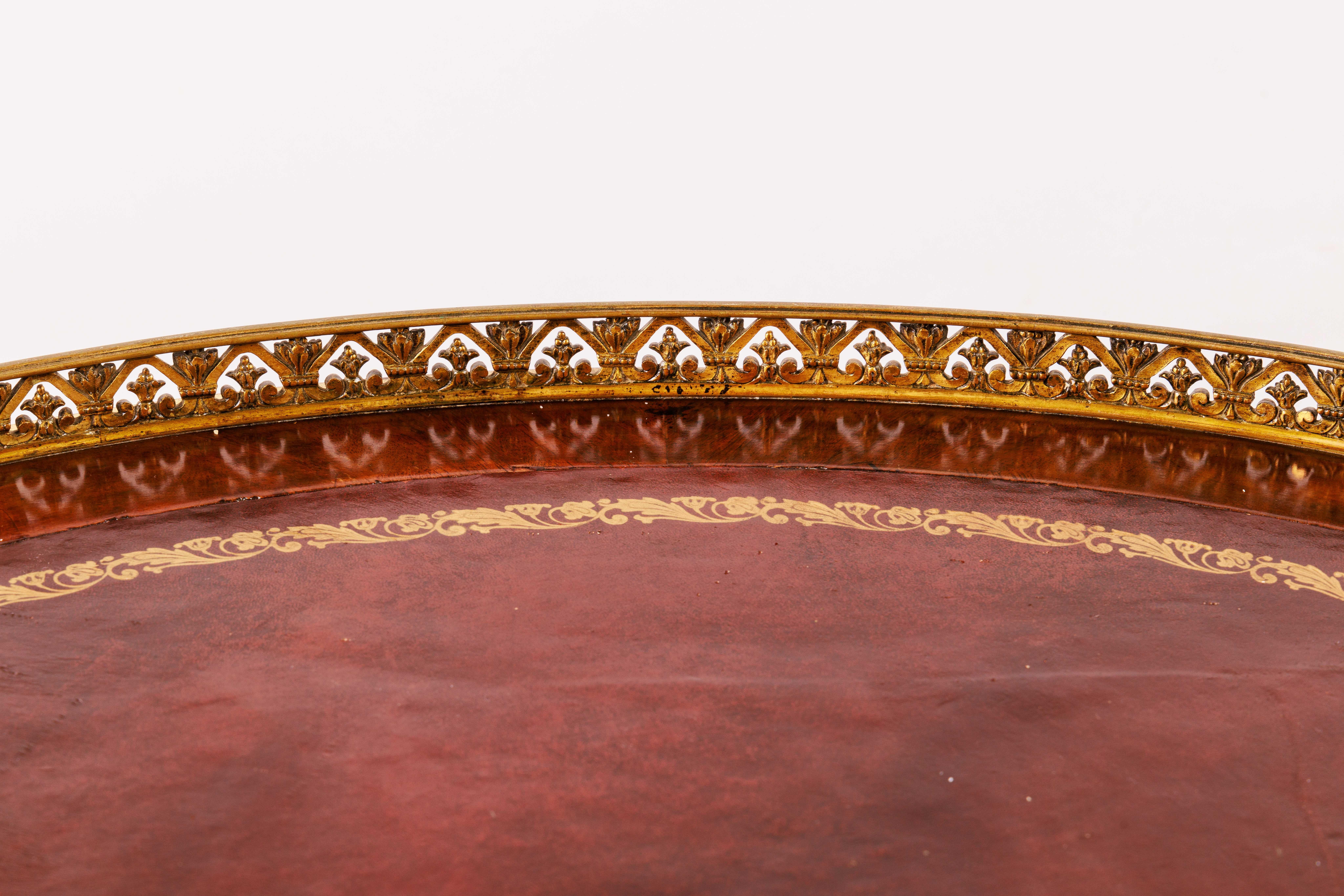 Napoleon III Exceptional Quality French Ormolu-Mounted Mahogany Center Table, Attrib F. Linke For Sale