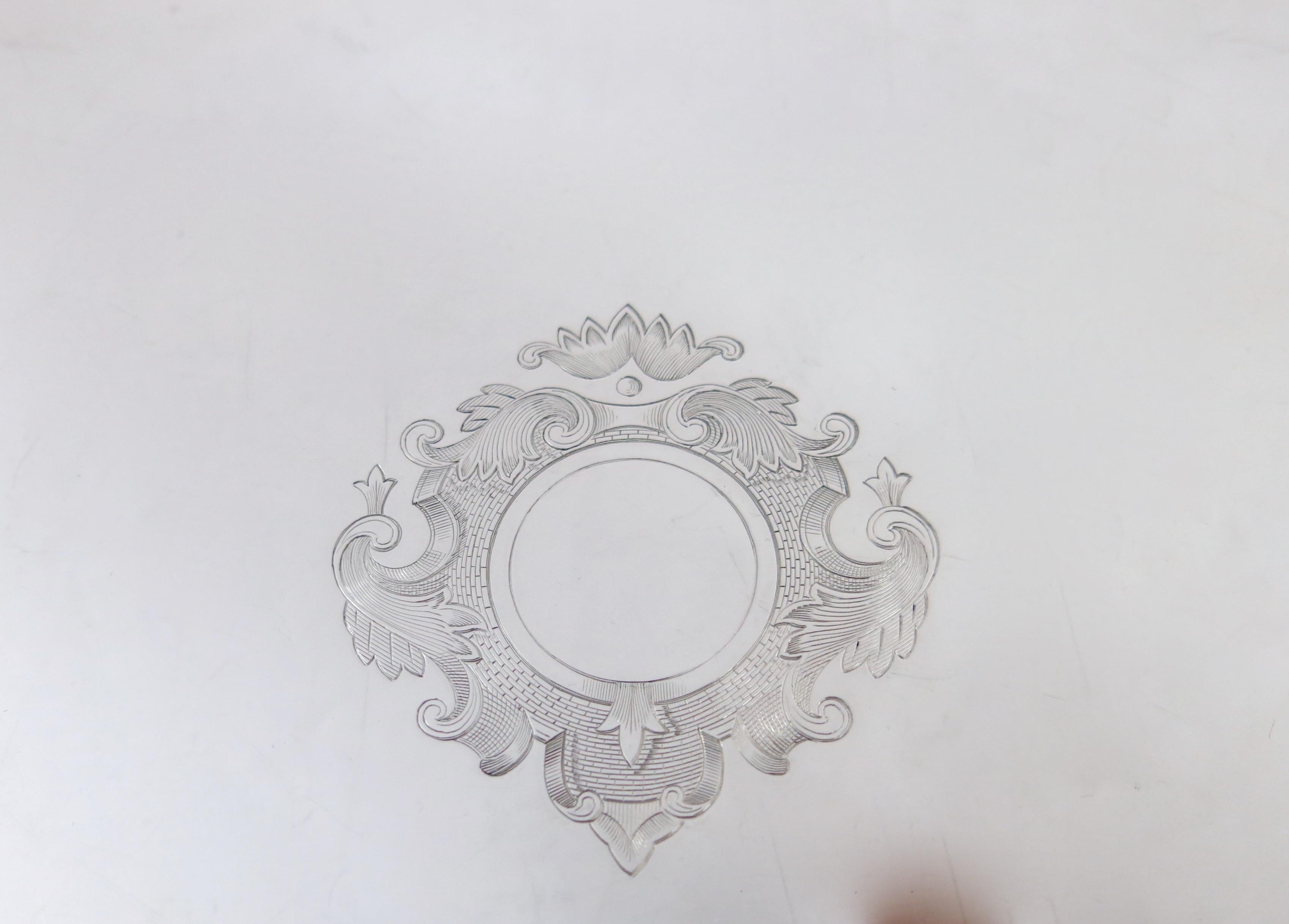 20th Century Exceptional Quality, Hand Wrought Octagonal Deco Sterling Silver Tray For Sale