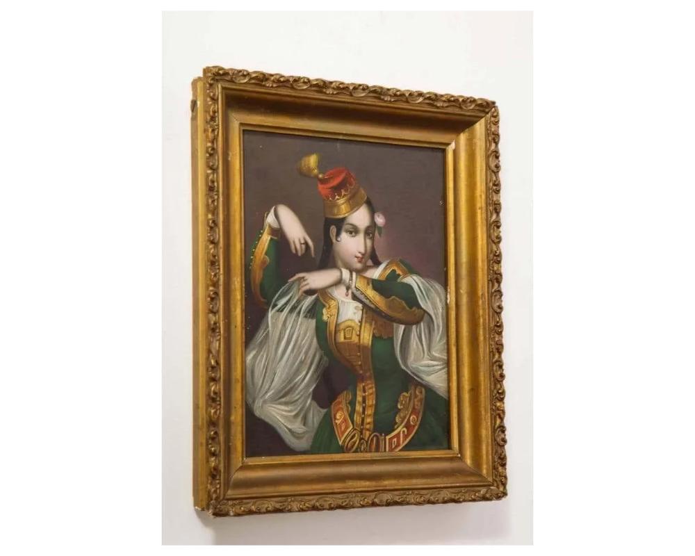 Exceptional Quality Miniature Painting of an Orientalist Turkish Dancer, 1860  For Sale 5