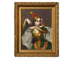 Exceptional Quality Miniature Painting of an Orientalist Turkish Dancer, 1860