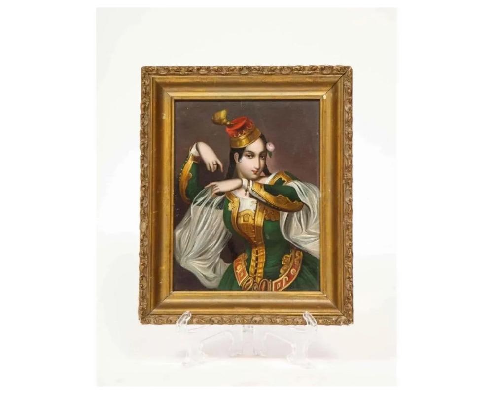 Unknown Exceptional Quality Miniature Painting of an Orientalist Turkish Dancer, 1860 For Sale