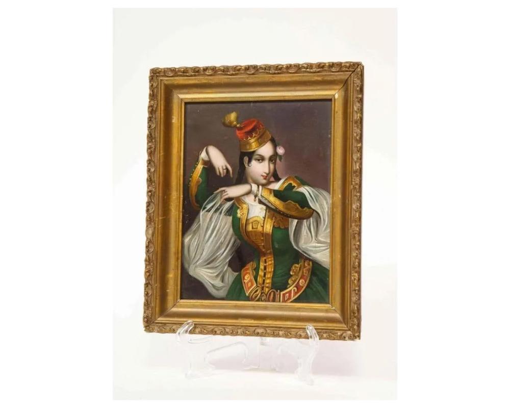 Exceptional Quality Miniature Painting of an Orientalist Turkish Dancer, 1860  For Sale 4