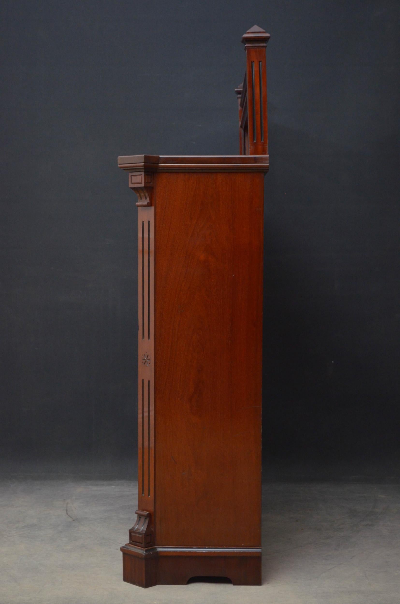 Exceptional Quality Solid Mahogany Aesthetic Movement Open Bookcase For Sale 4