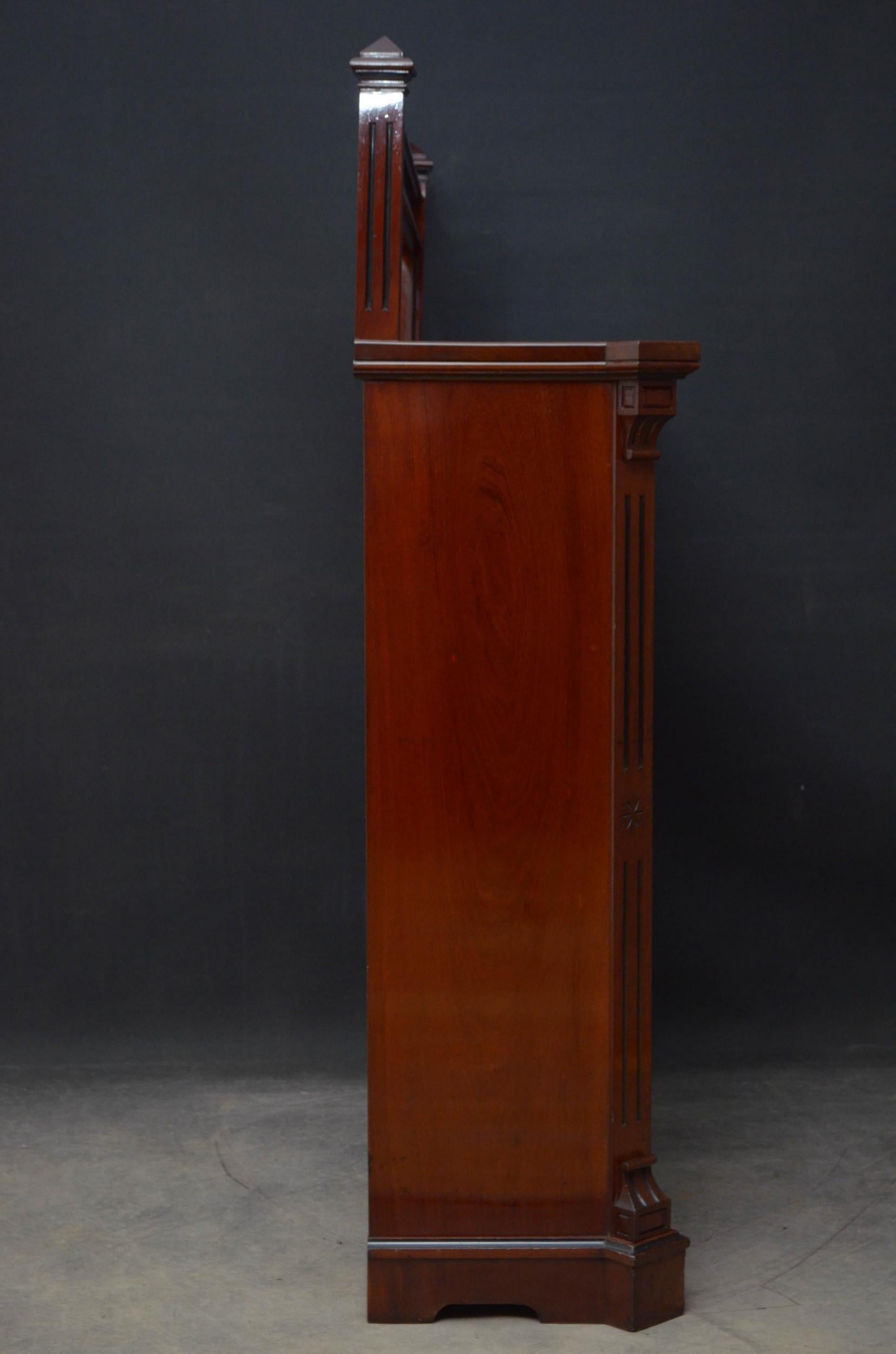 Exceptional Quality Solid Mahogany Aesthetic Movement Open Bookcase For Sale 5
