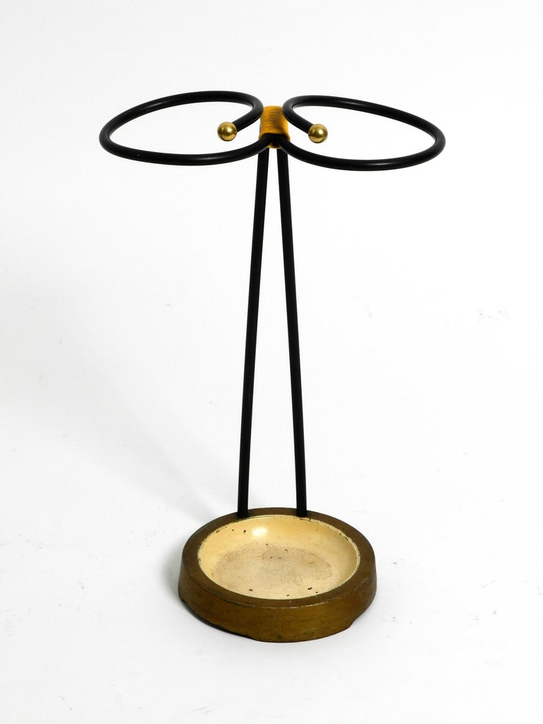 Exceptional Rare Mid Century Modern Brass Umbrella Stand For Sale at
