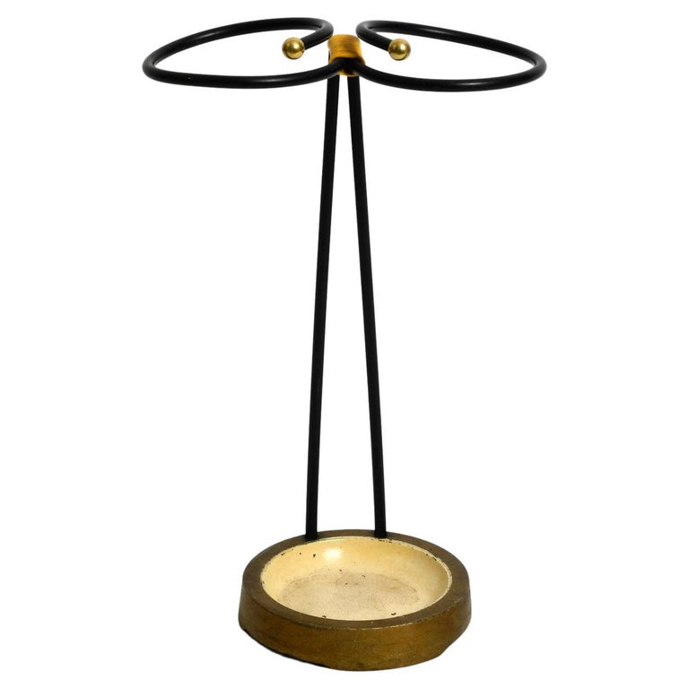 Exceptional Rare Mid Century Modern Brass Umbrella Stand For Sale at 1stDibs