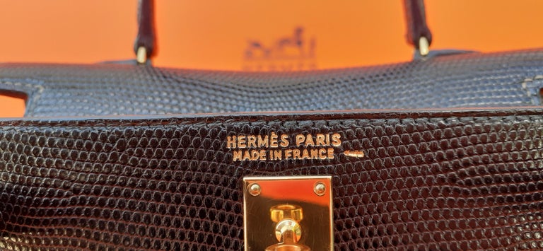 Exceptional Hermès Micro Bolide Bag Black Lizard Golden Hdw 16 cm RARE