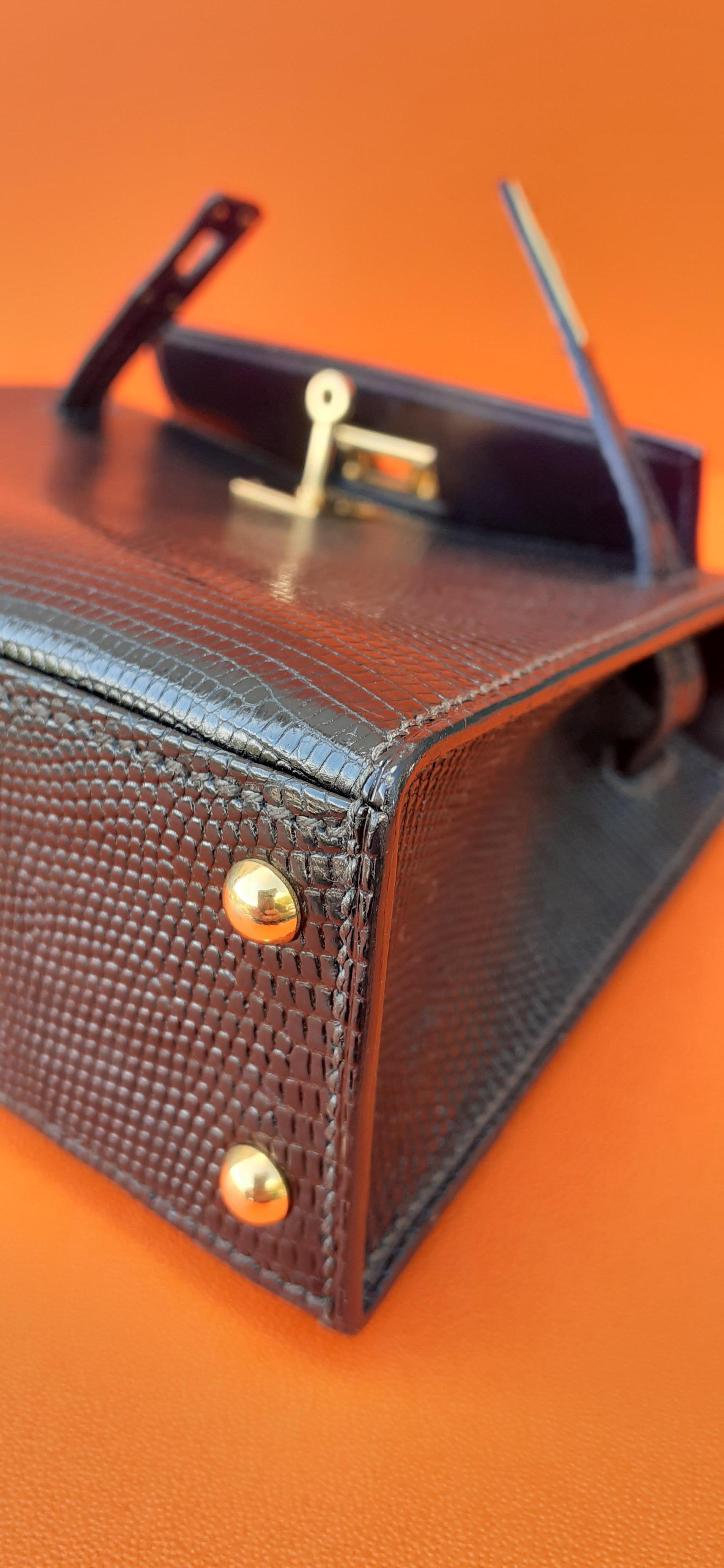 Außergewöhnliche Seltenheit Hermès Mini Micro Kelly Bag Lizard Gold Hw 15 cm 4