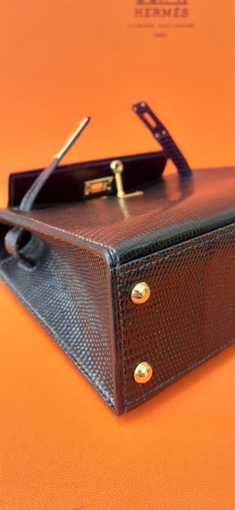 Exceptional Rarest Hermès Mini Micro Kelly Bag Lizard Gold Hw 15