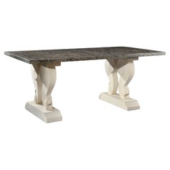 Table de salle à manger rectangulaire en marbre - Circa 1925-1930