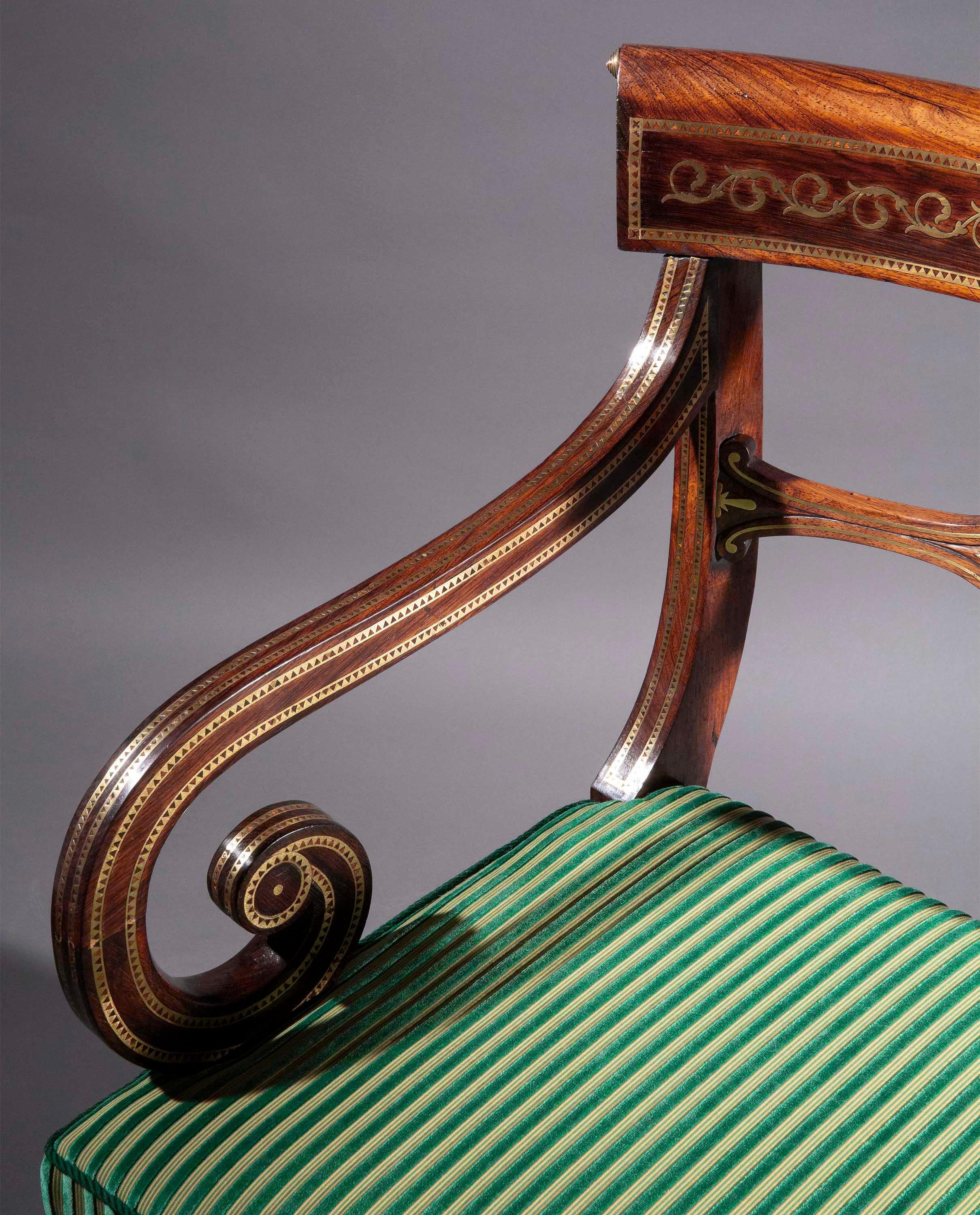 Außergewöhnlicher Regency-Sessel, George Oakley zugeschrieben (Englisch) im Angebot